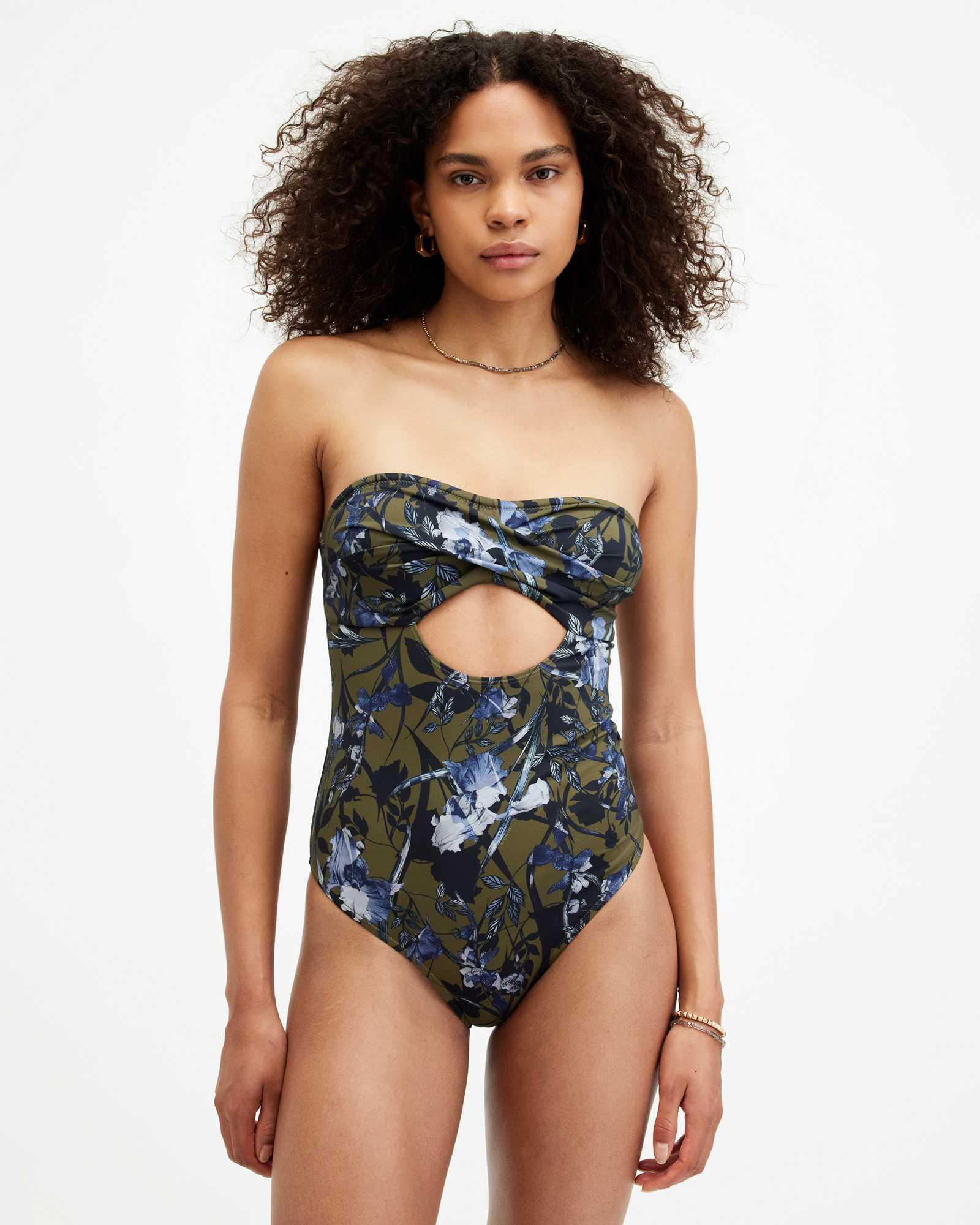 Niki Floral Bandeau Cut-Out Swimsuit Product Image