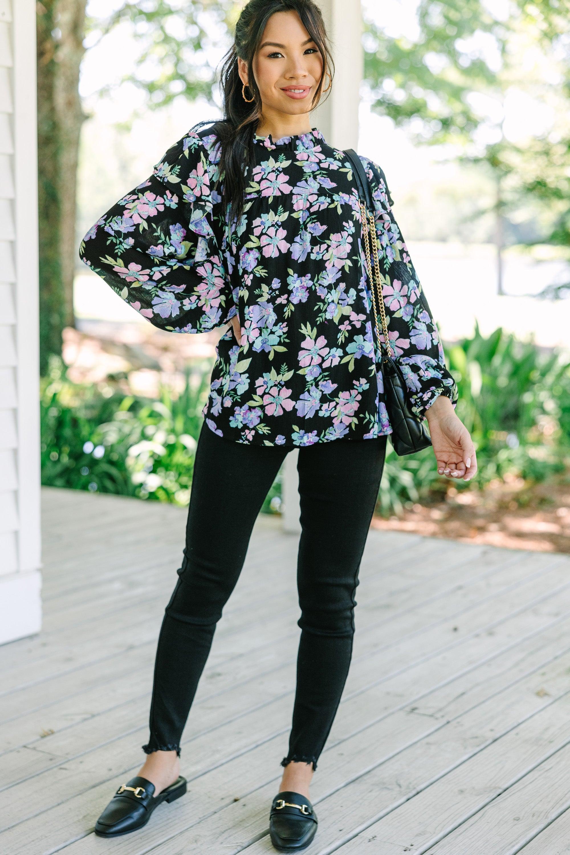 Ready For The Day Black Floral Blouse Female Product Image