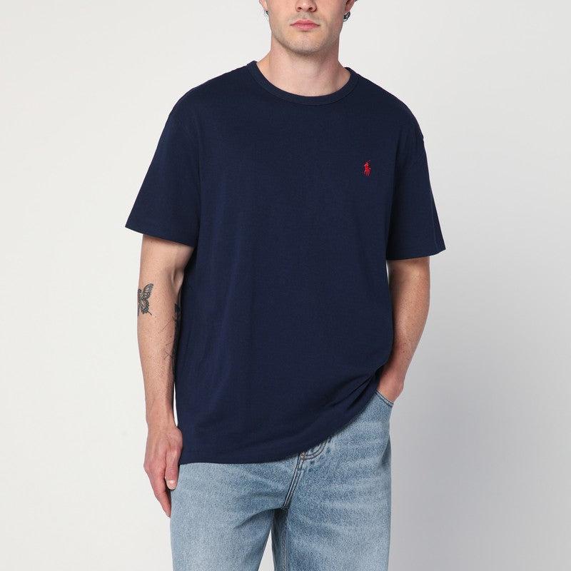 POLO RALPH LAUREN Slim-fit Logo-embroidered Cotton-jersey T-shirt In Navy Product Image