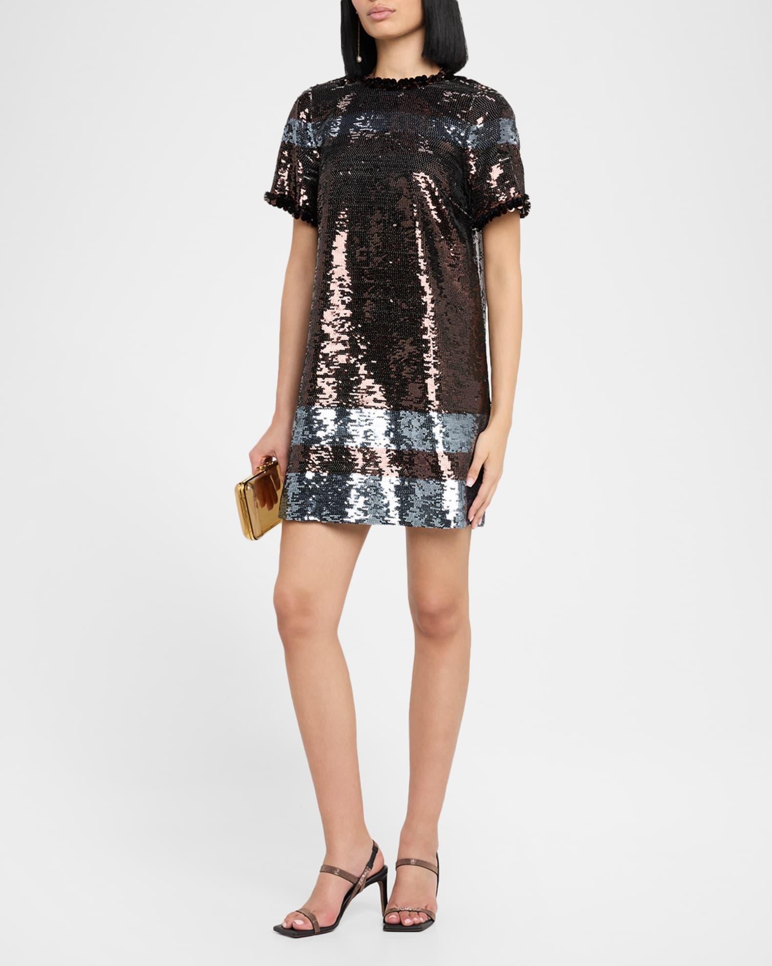 Sparkling Shine Striped Sequin Mini Dress Product Image