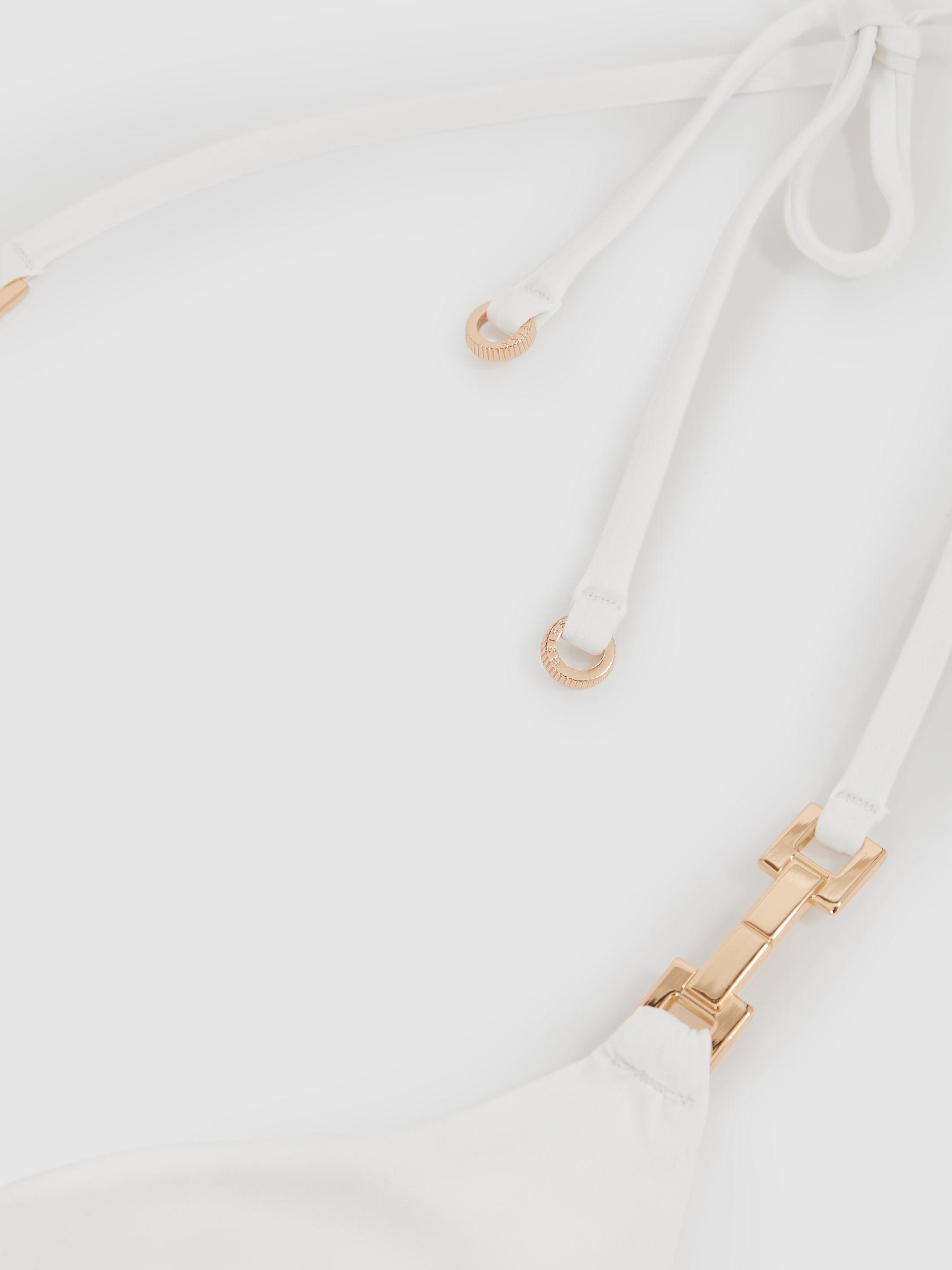 Triangle Halter Neck Bikini Top in White Product Image