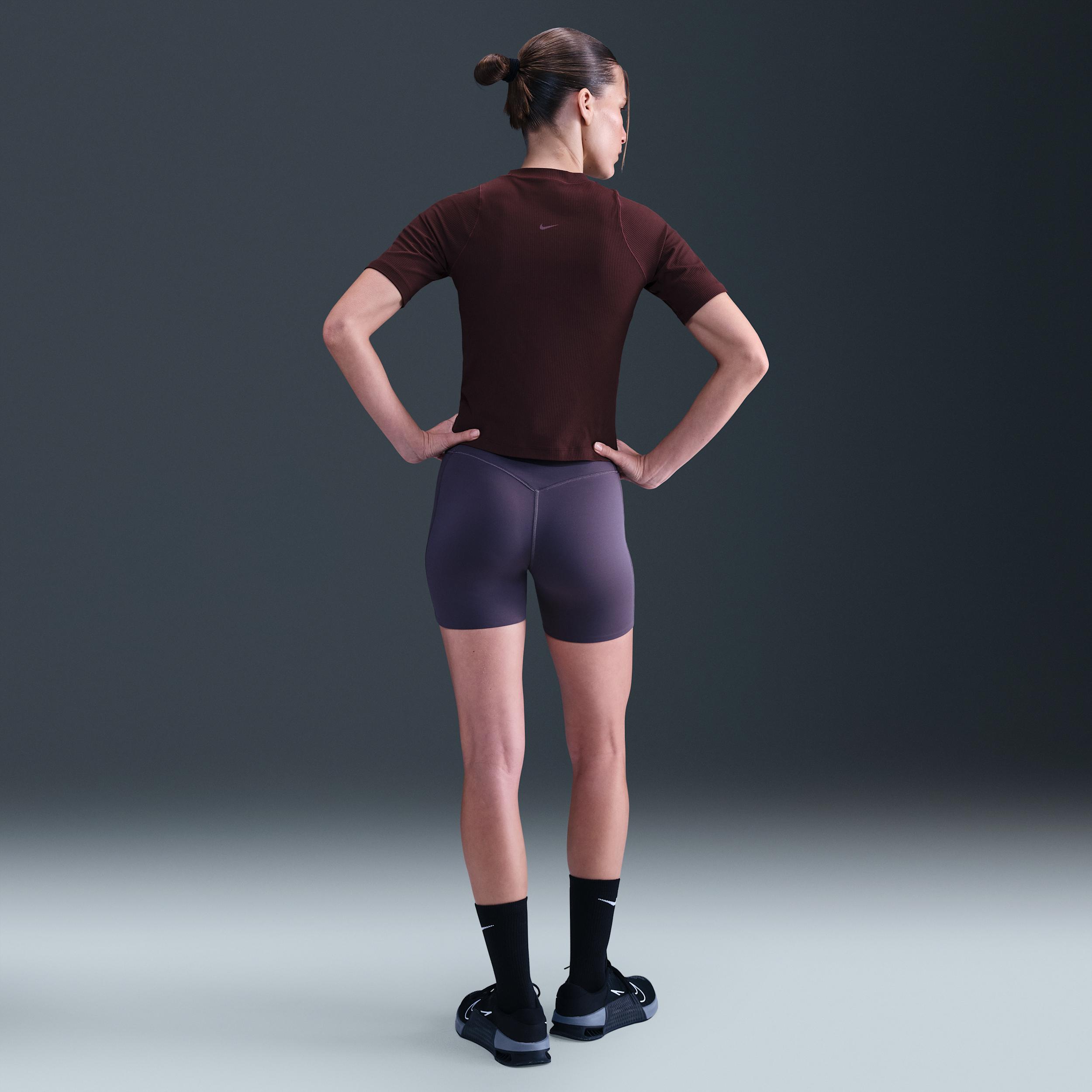 Nike Womens Zenvy Rib Dri-FIT Short-Sleeve Top | HF2772-652 Product Image