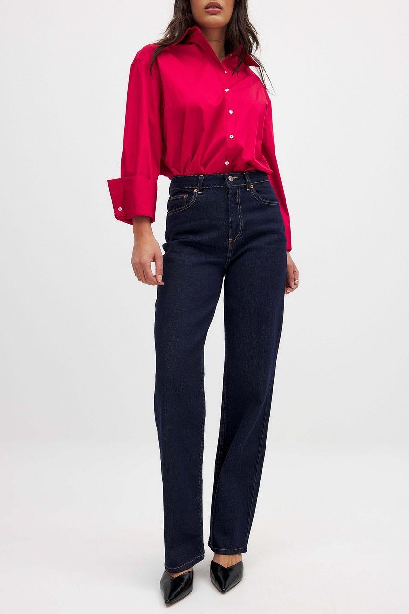 Straight High Waist Jeans Grey Product Image