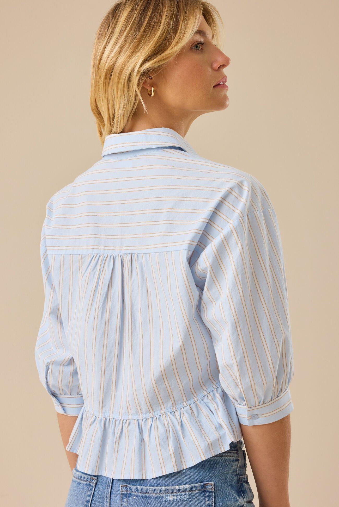 Ayla Striped Babydoll Top Product Image