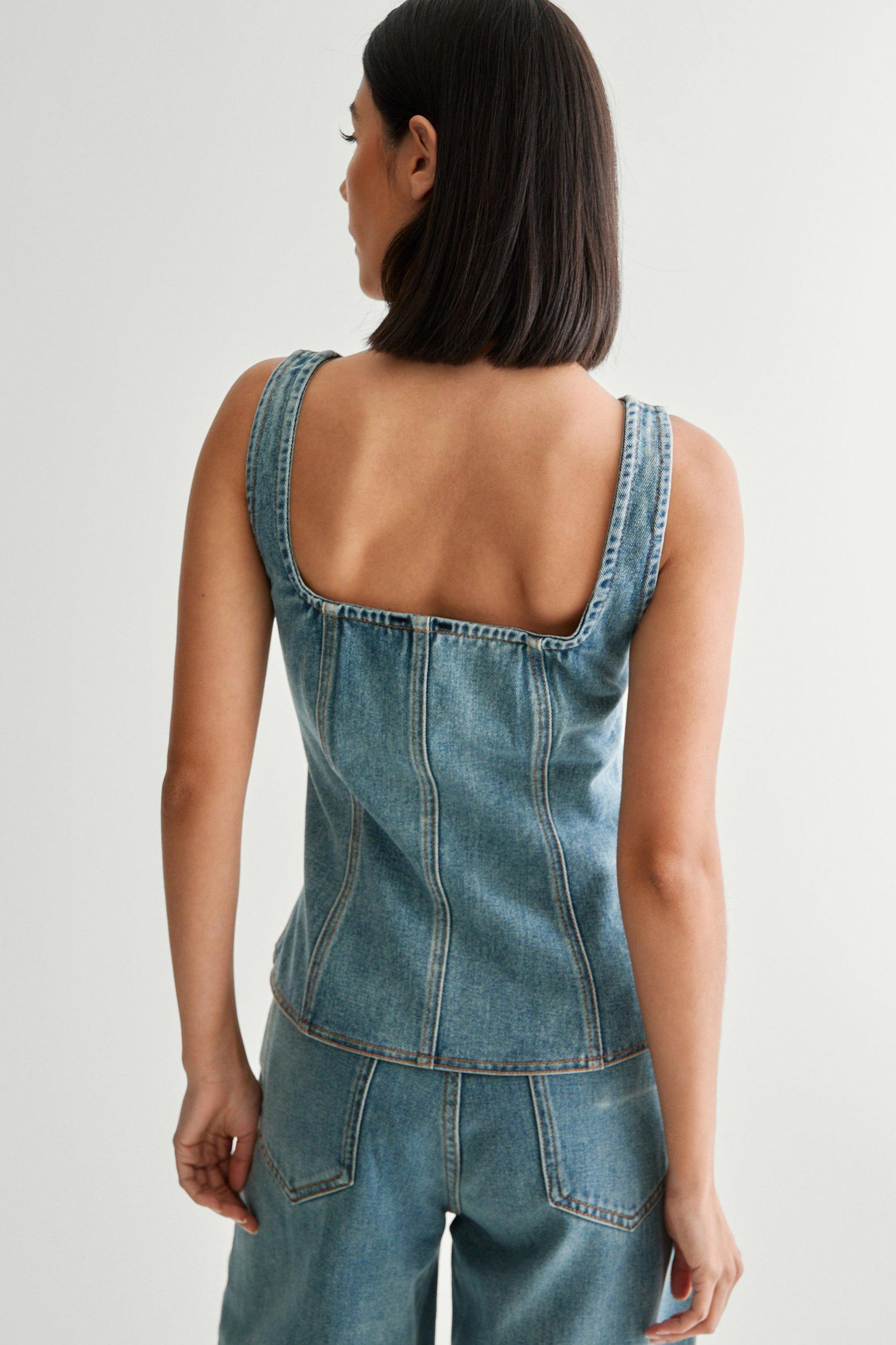 Denim Corset Top Product Image