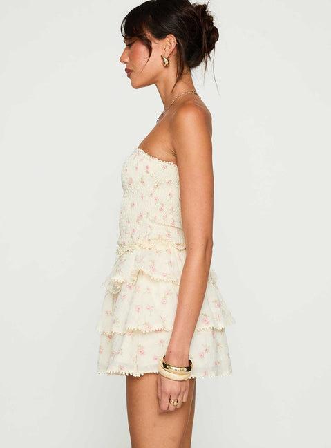 Sunkiss Frill Mini Dress Floral Product Image
