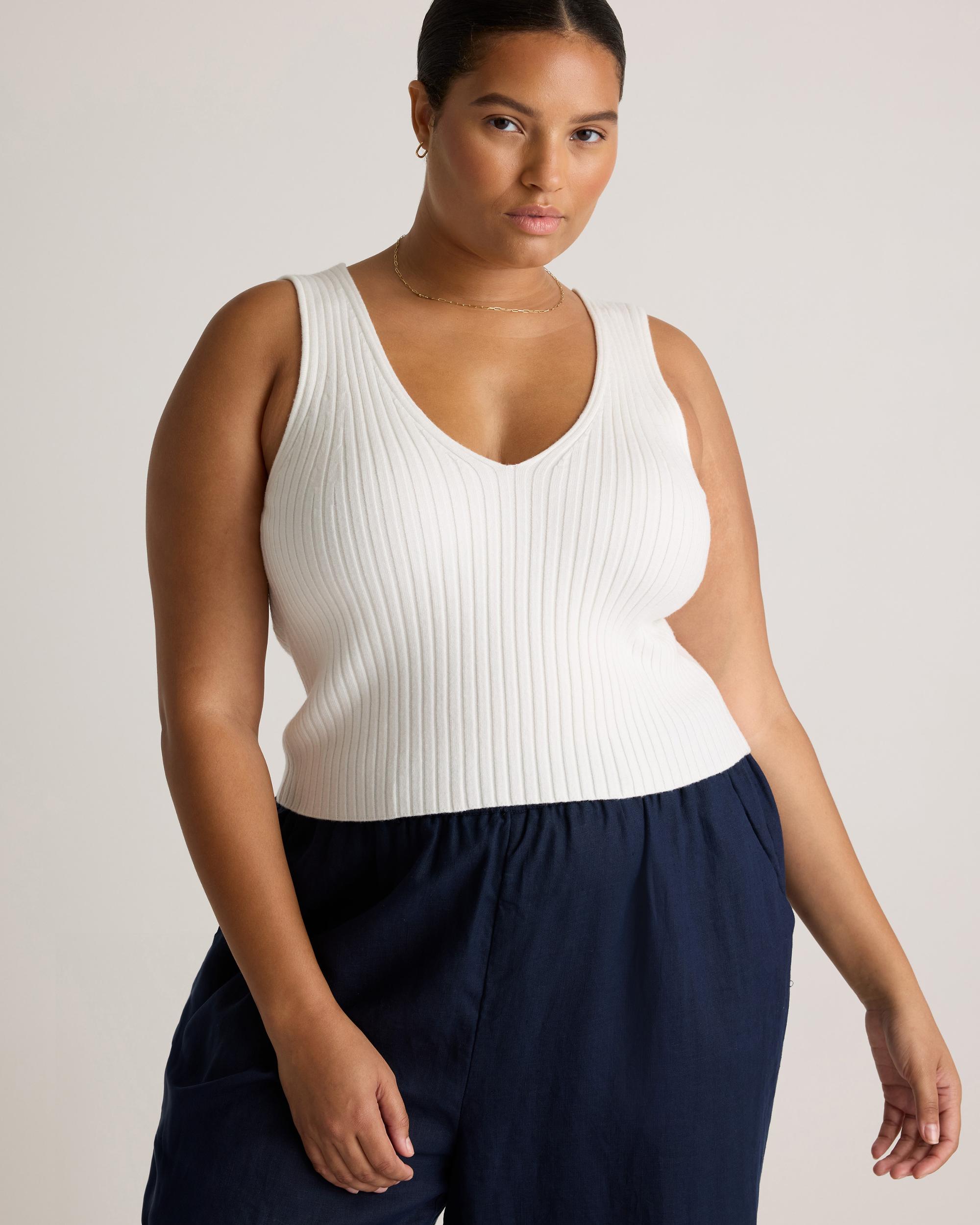 Quince | Women's Eco-Knit Cropped Sweater Tank Top Lenzing Modal Product Image