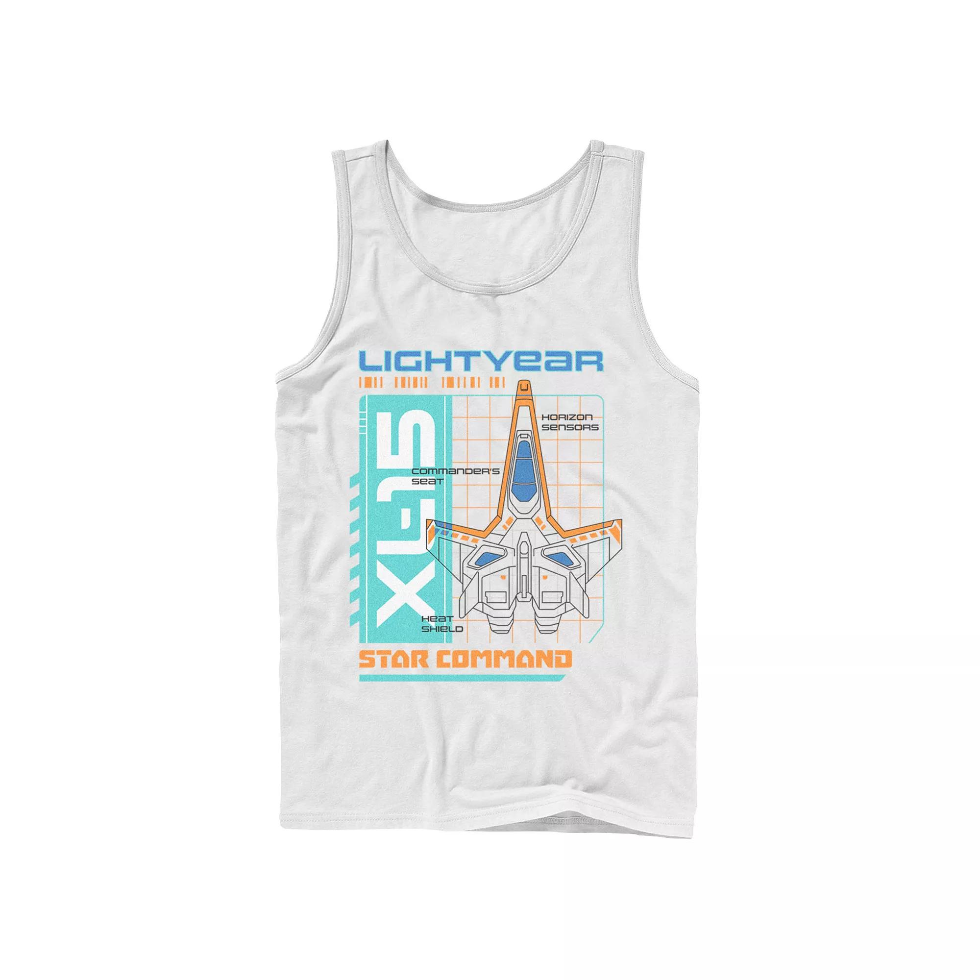 Men's Disney / Pixar Lightyear Star Command Spaceship XL-15 Tank Top, Size: Large, White Product Image