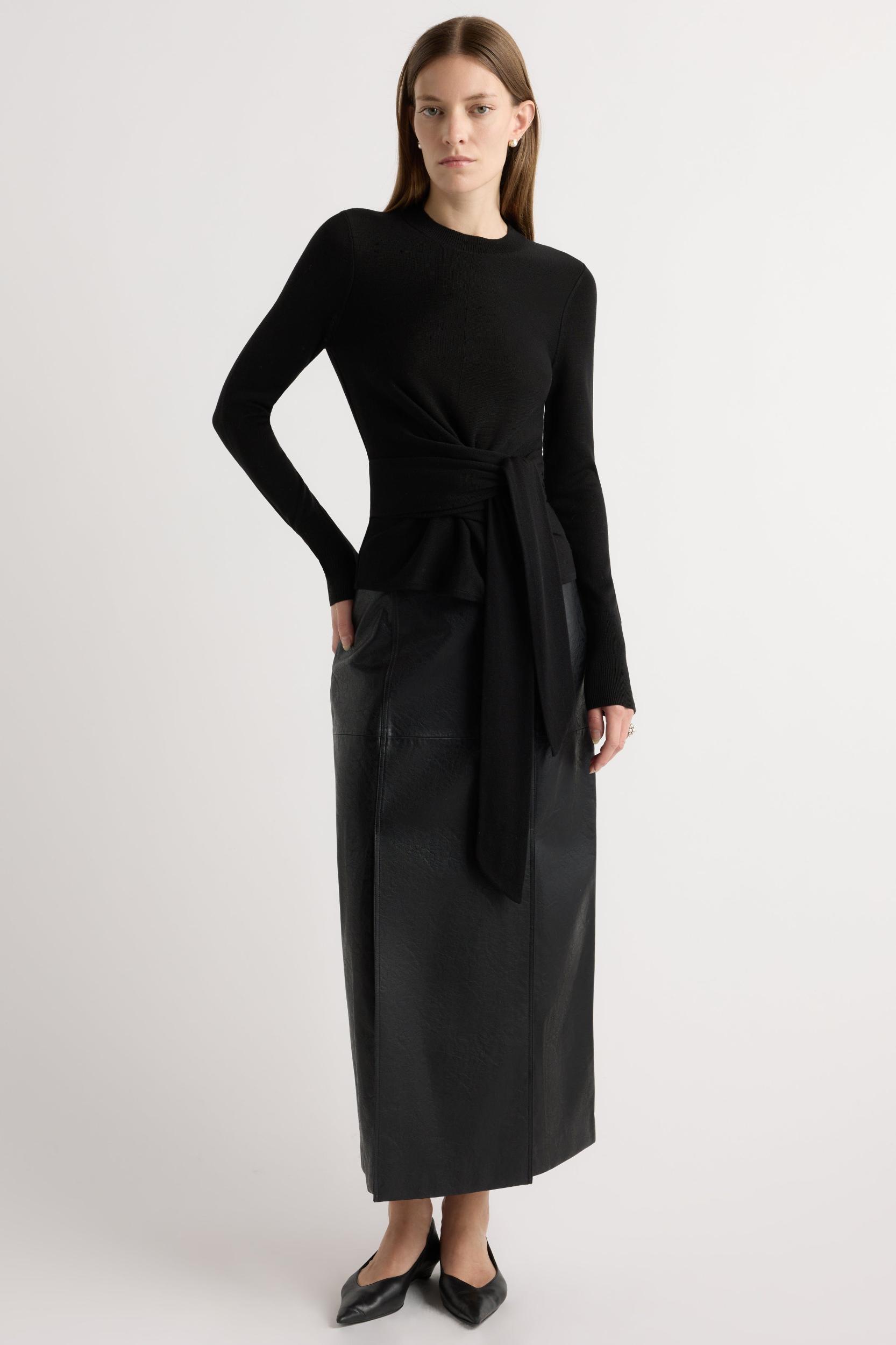 Robin Tie-Front Tencel-Wool Sweater Product Image