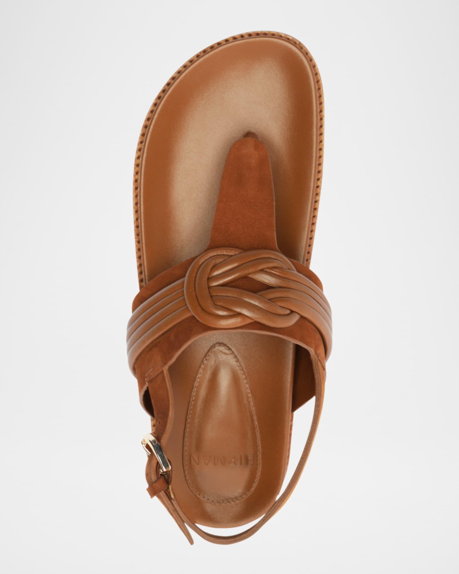 Vickey Suede Knot Slingback T-Strap Sandals Product Image