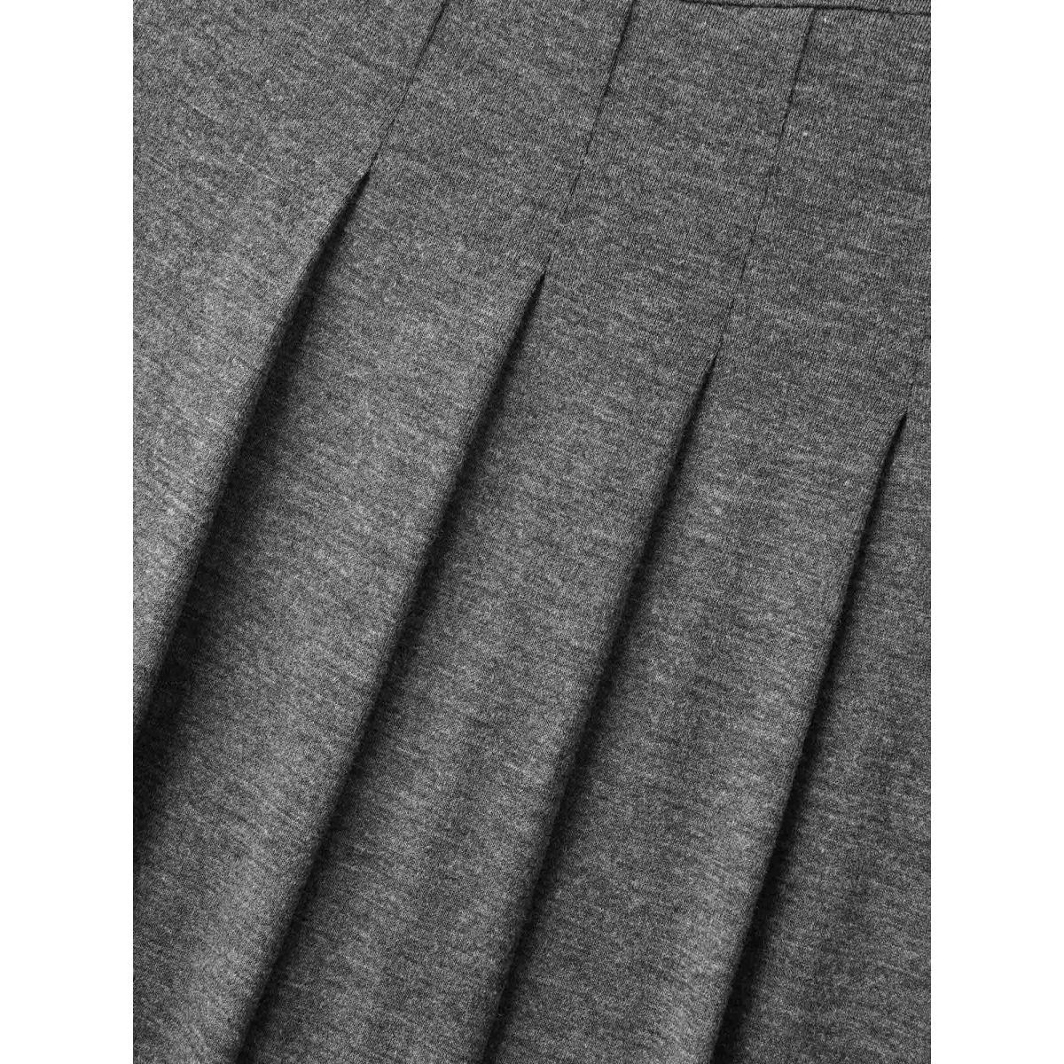 Plus Size DimGray Pleated Waist Pockets Wide-Leg Jumpsuit Women Cap Sleeve V-neck Casual Loose Jumpsuits BloomChic 14-16/1X Product Image