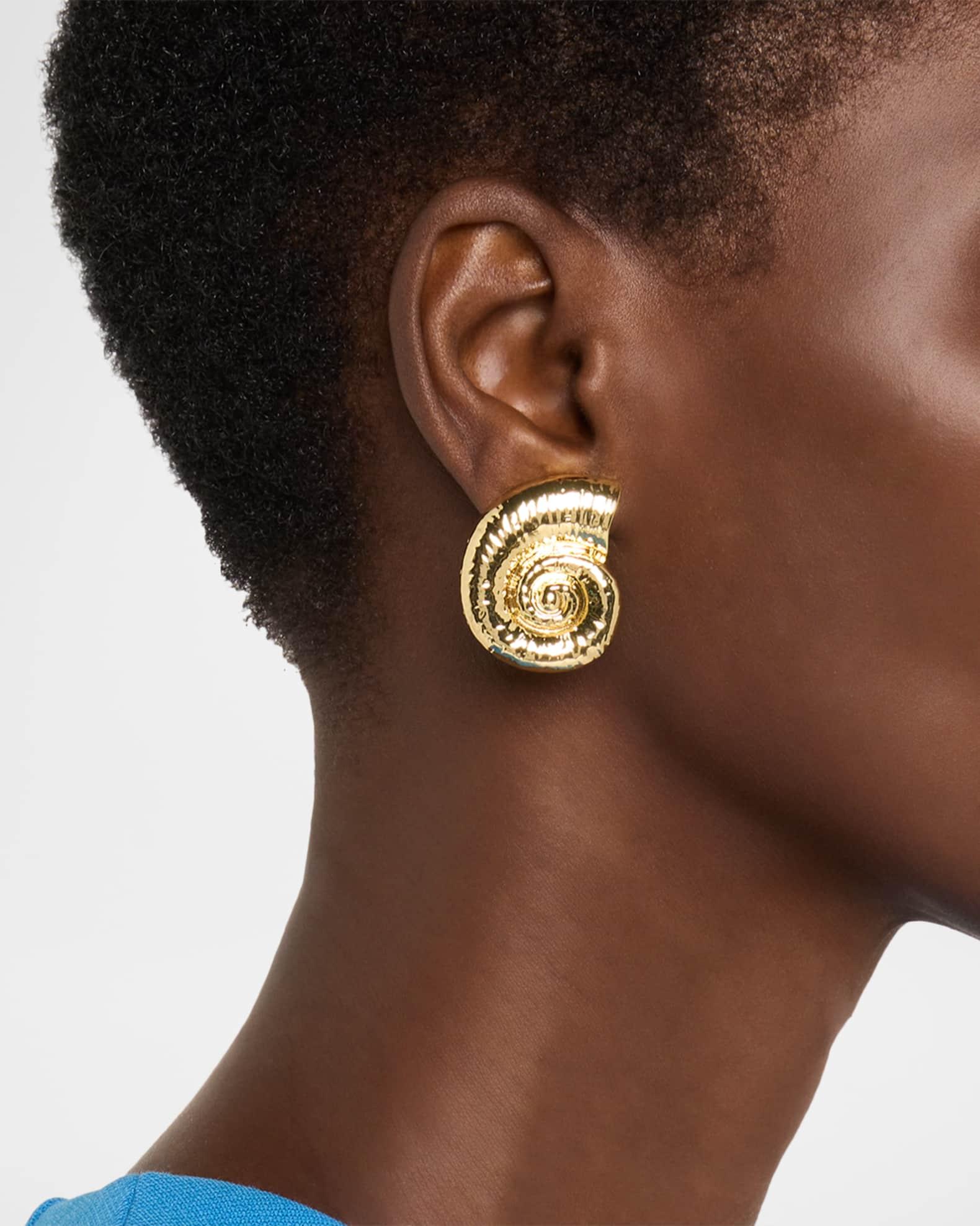 Golden Shell Clip-On Earrings Product Image