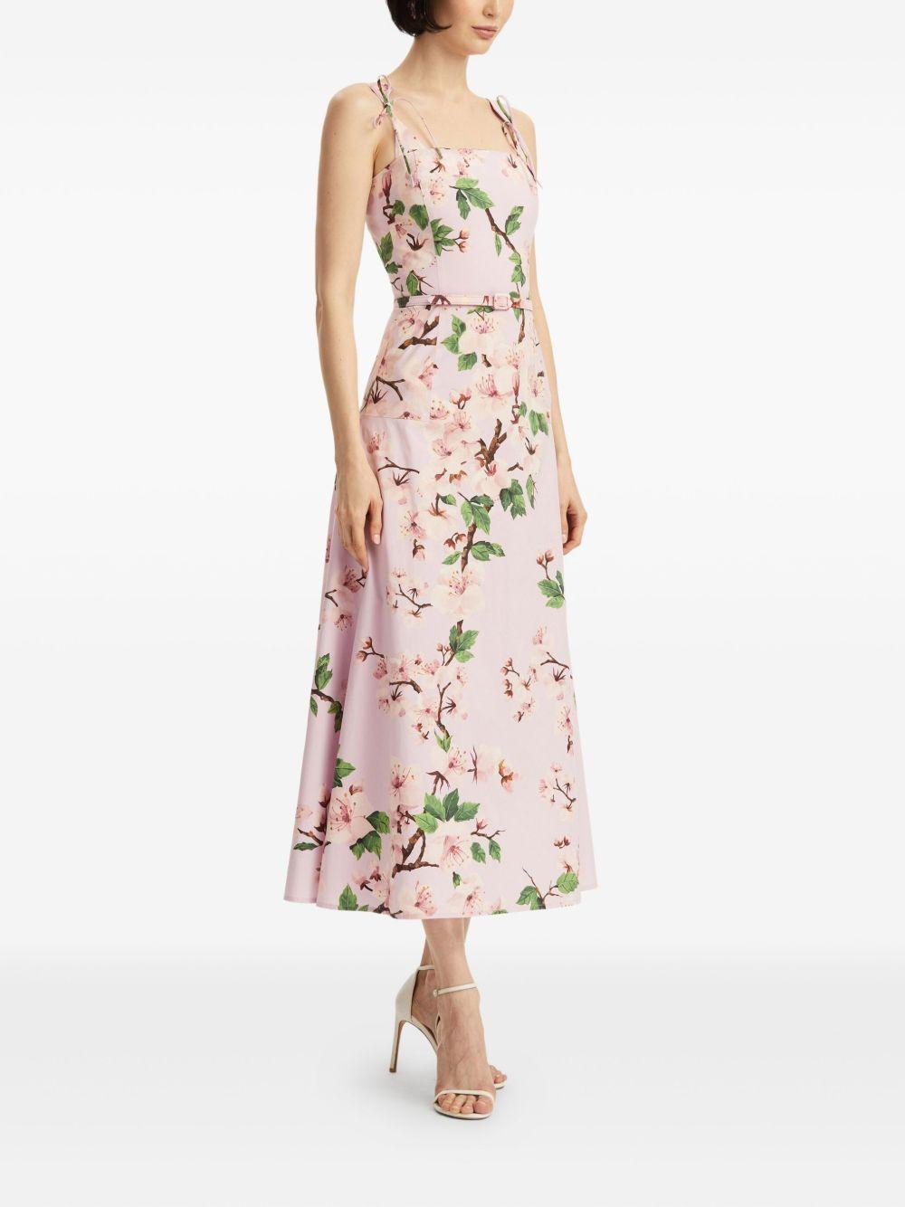 Cherry Blossom-print poplin dress Product Image