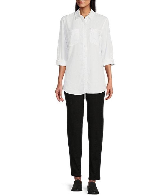 Intro Bella Solid Double Knit Slim Her Straight Leg Pants Product Image