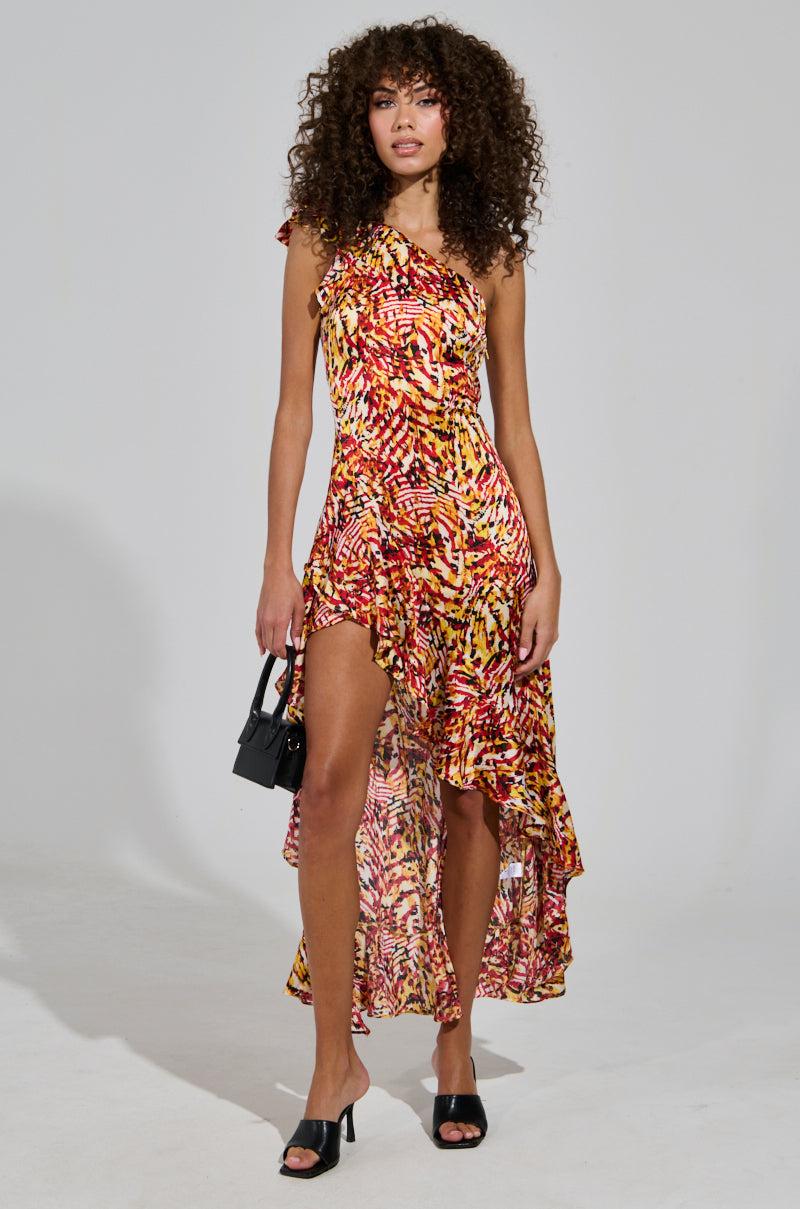 ZAMIRA PRINTED SATIN MAXI DRESS Product Image