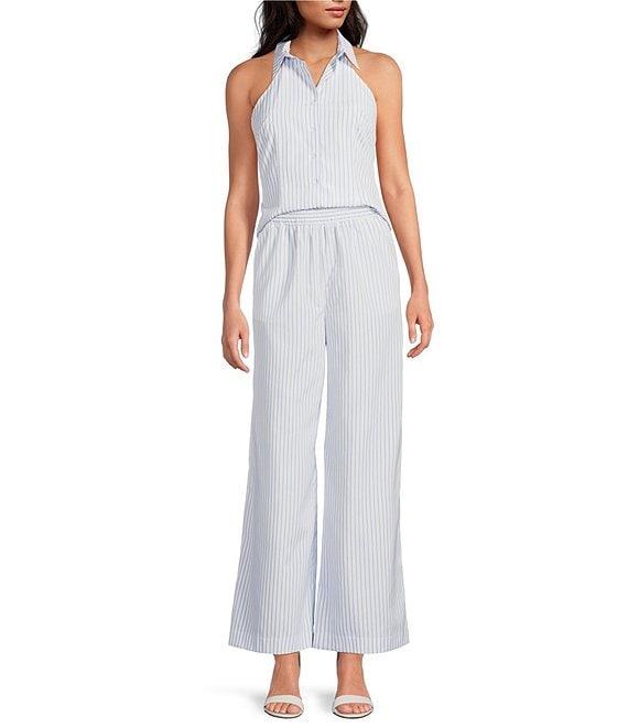 Gianni Bini Coordinating Kourtney Pinstripe Flat Front Pants Product Image
