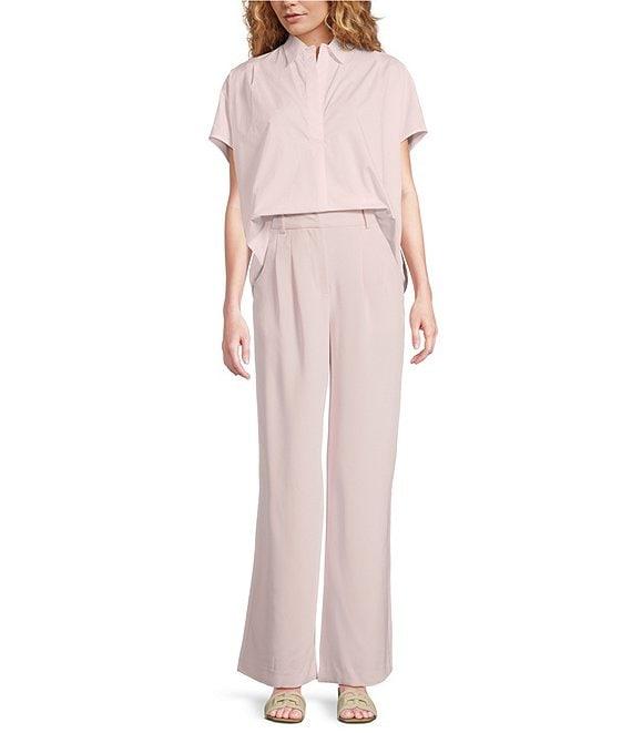 French Connection Cele Rhodes Point Collar Neck Short Sleeve Shirt Product Image