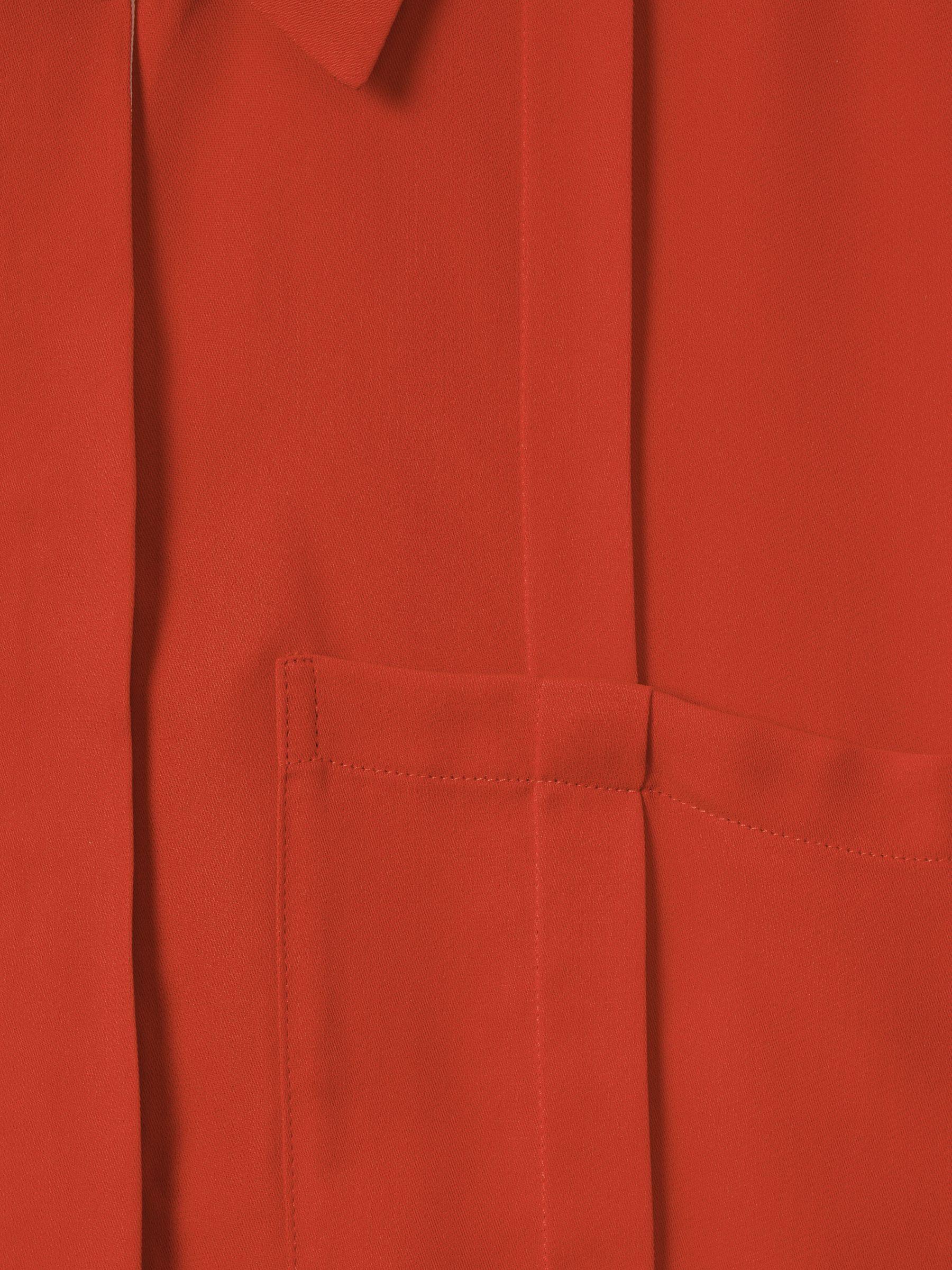 Contrast Trim Button-Through Shirt in Red Product Image