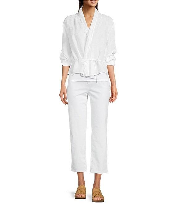 Eileen Fisher Organic Handkerchief Linen Shawl Collar Long Sleeve Jacket Product Image