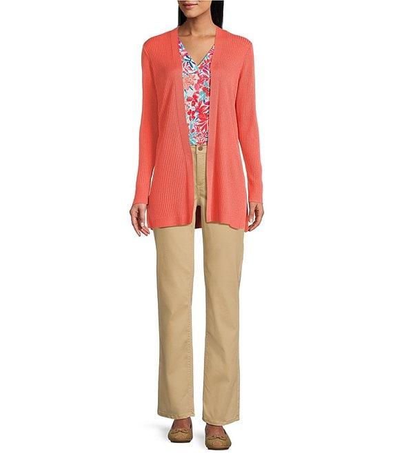 Jones New York Open Front Long Sleeve Ribbed Cardigan Product Image