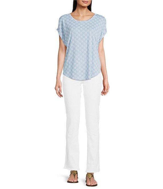 Lucky Brand Sandwash Printed Crew Neck Dolman Short Sleeve Tee Product Image