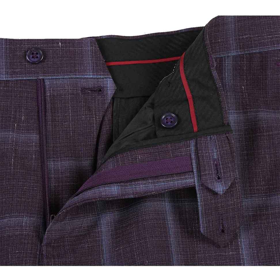 English Laundry 2-Piece Purple Window Pane Check Slim Fit Suit Wool Blend Product Image