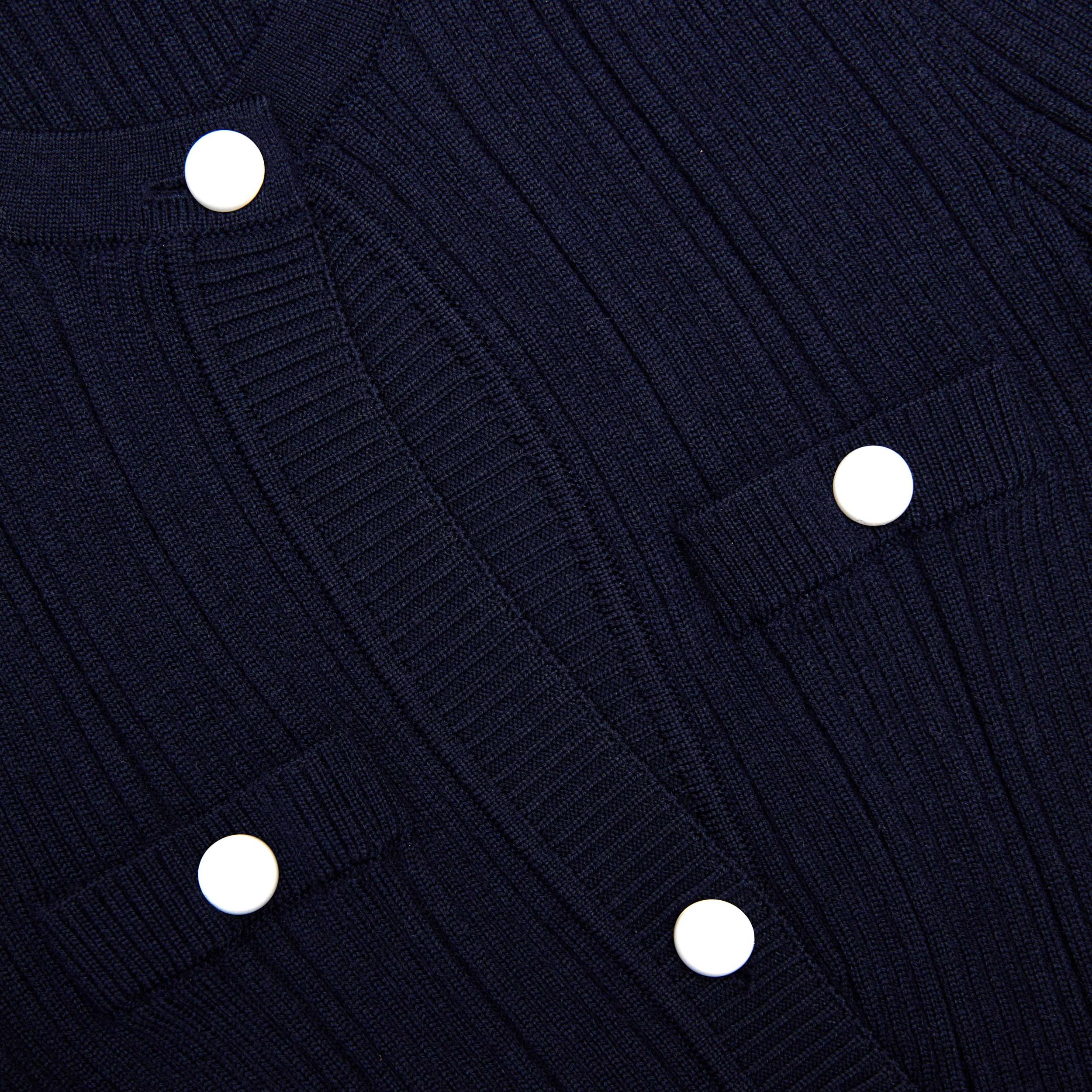 Navy Asymmetric Knit Top Product Image