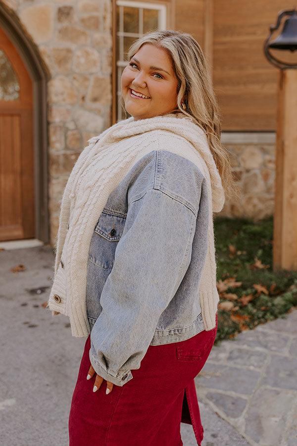 Crisp And Cozy Cable Knit Sweater Curves Product Image