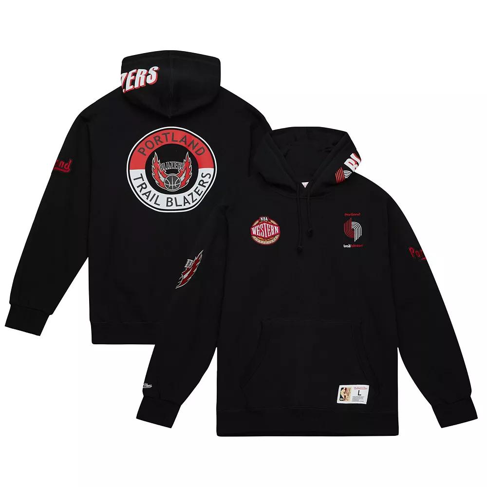 Men's Mitchell & Ness  Black Portland Trail Blazers Hardwood Classics City Collection Fleece Pullover Hoodie, Size: Small Product Image