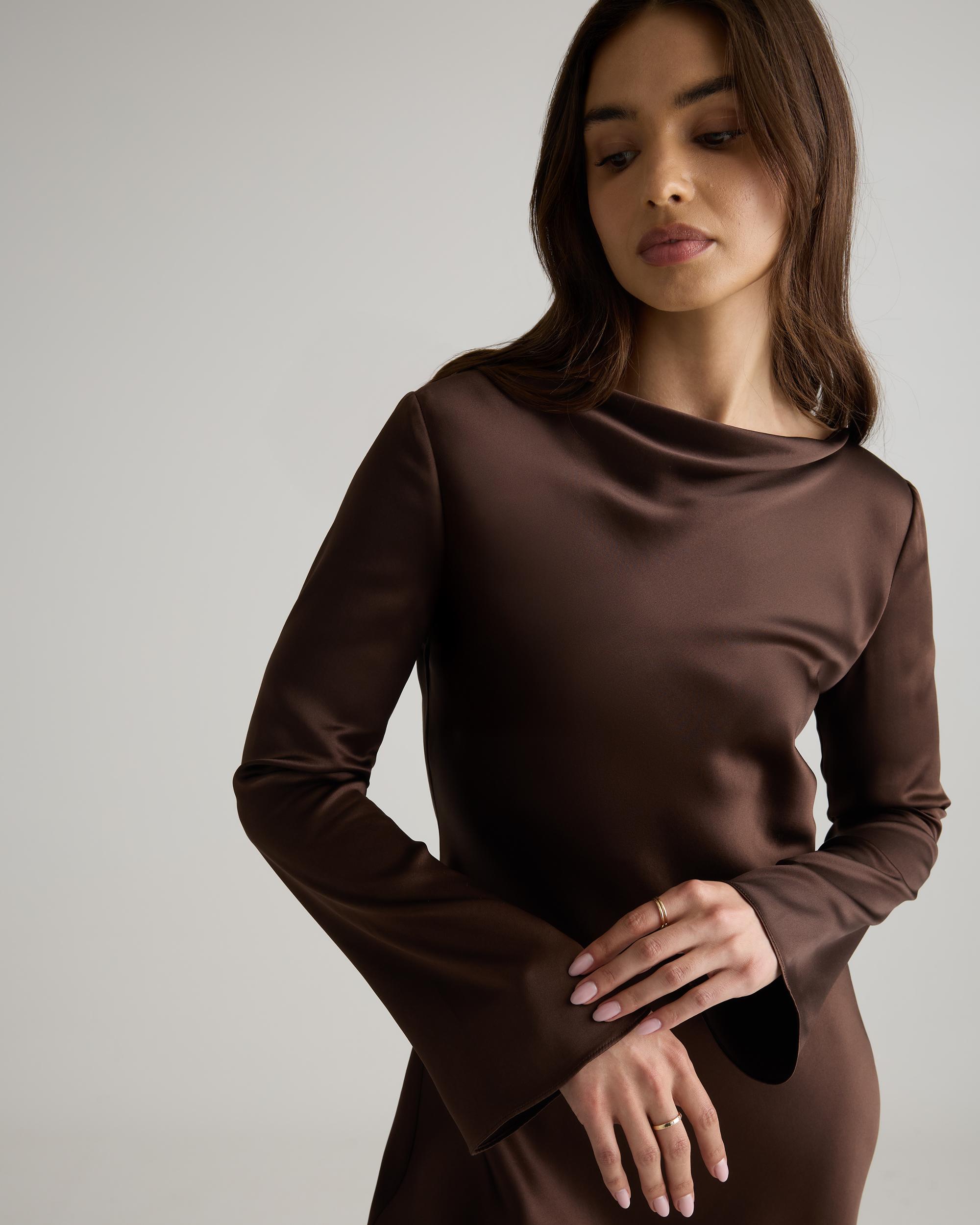 Quince | Women's Long Sleeve Mini Dress Size XS, Silk Product Image