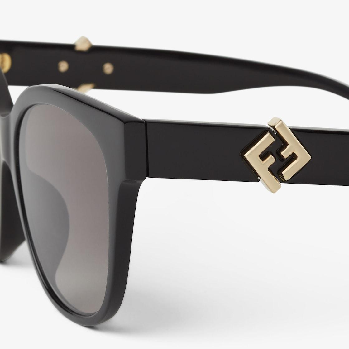FF DiamondsLow bridge fit black acetate sunglasses Product Image