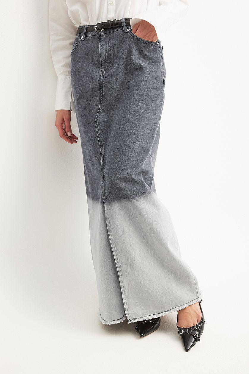 Denim Wide Maxi Skirt Product Image