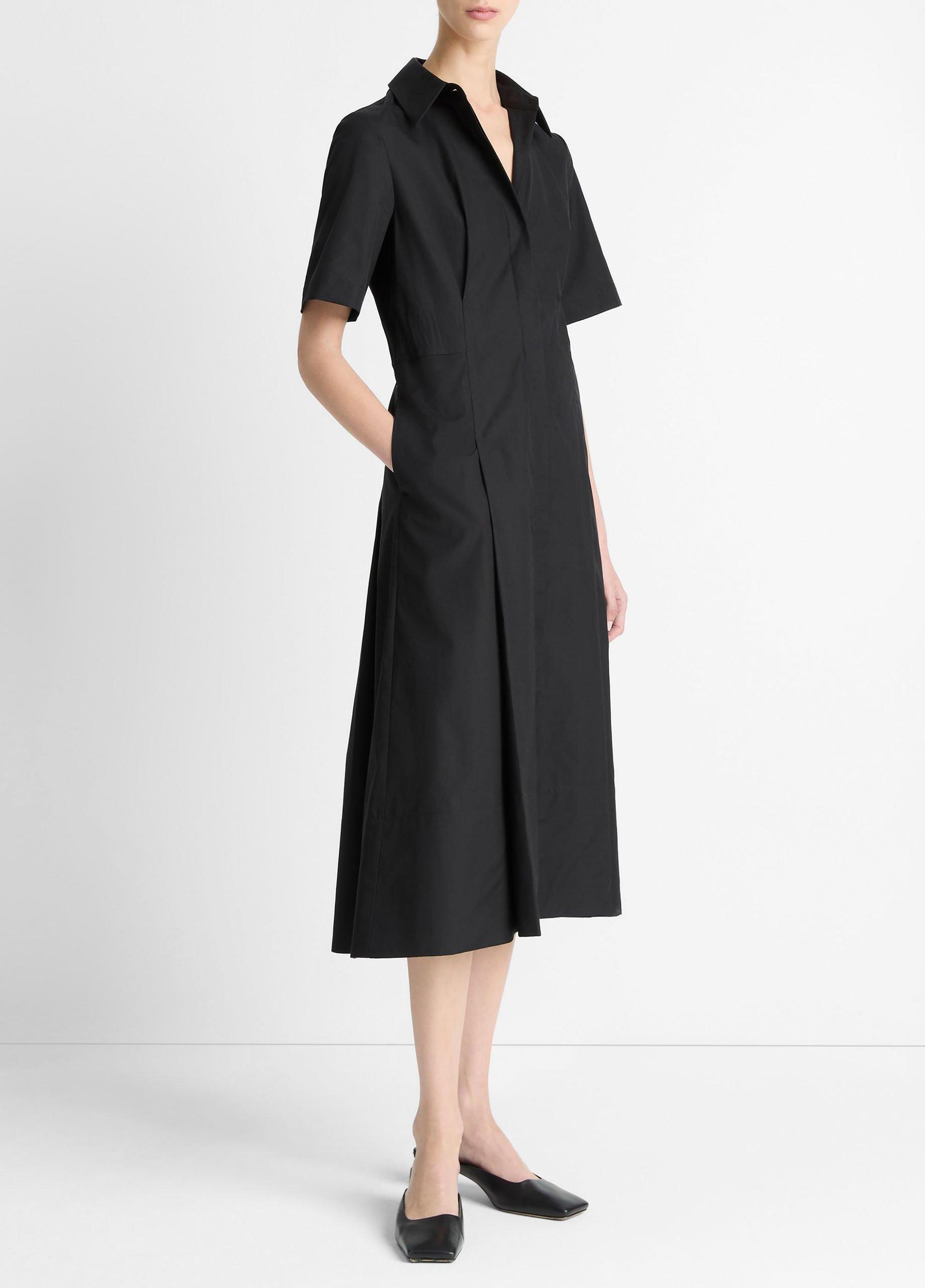 Cotton Short-Sleeve Shirt Dress Product Image