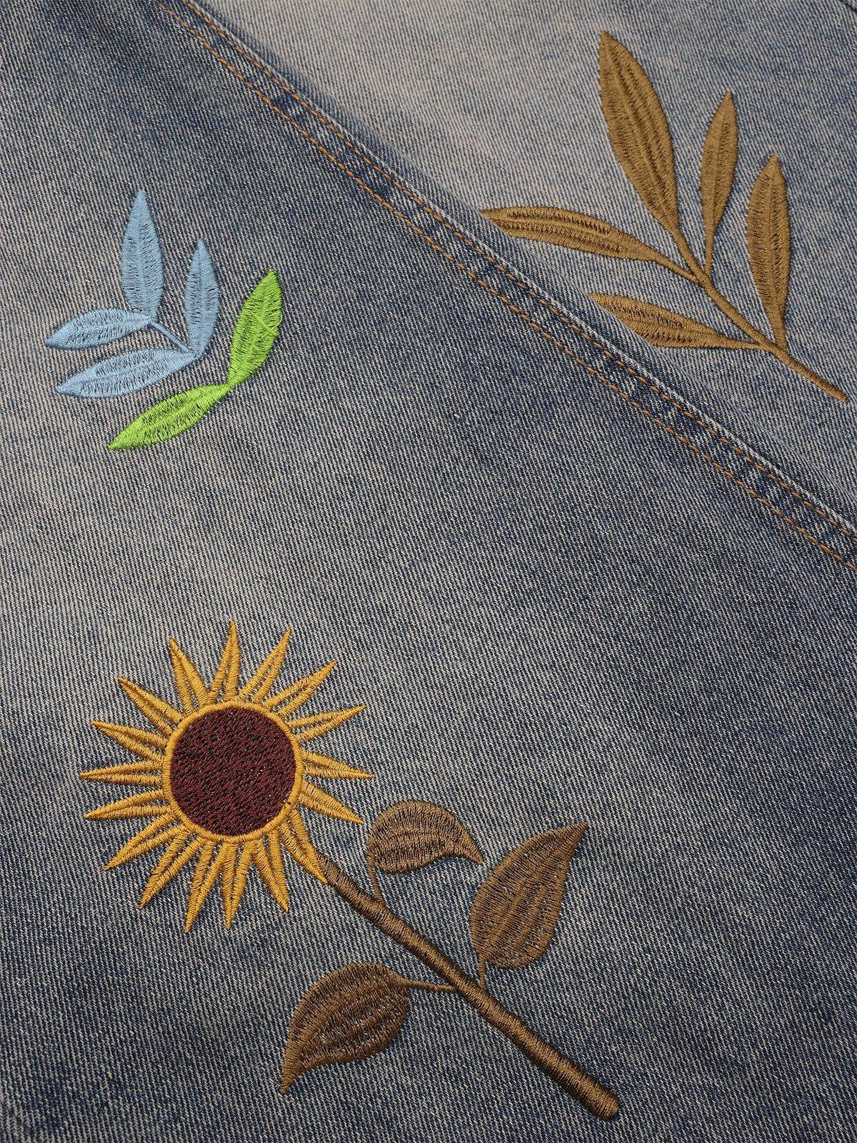 Aelfric Eden Floral Embroidery Jeans Product Image
