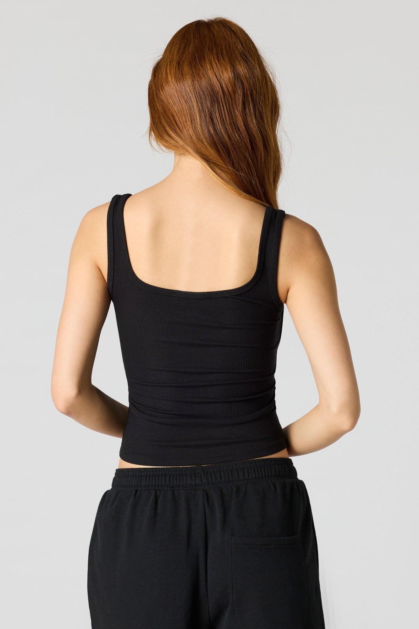 Braless Ribbed Square Neck Tank Female Product Image