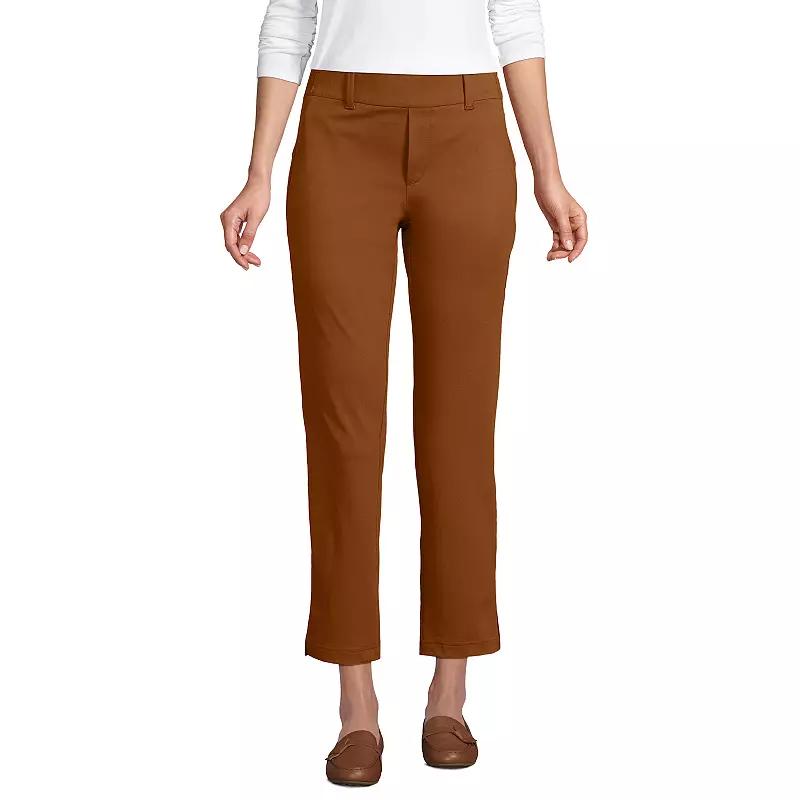 Women's Lands' End Flex Mid Rise Pull On Crop Pants, Size: XL, Deep  Blue Product Image