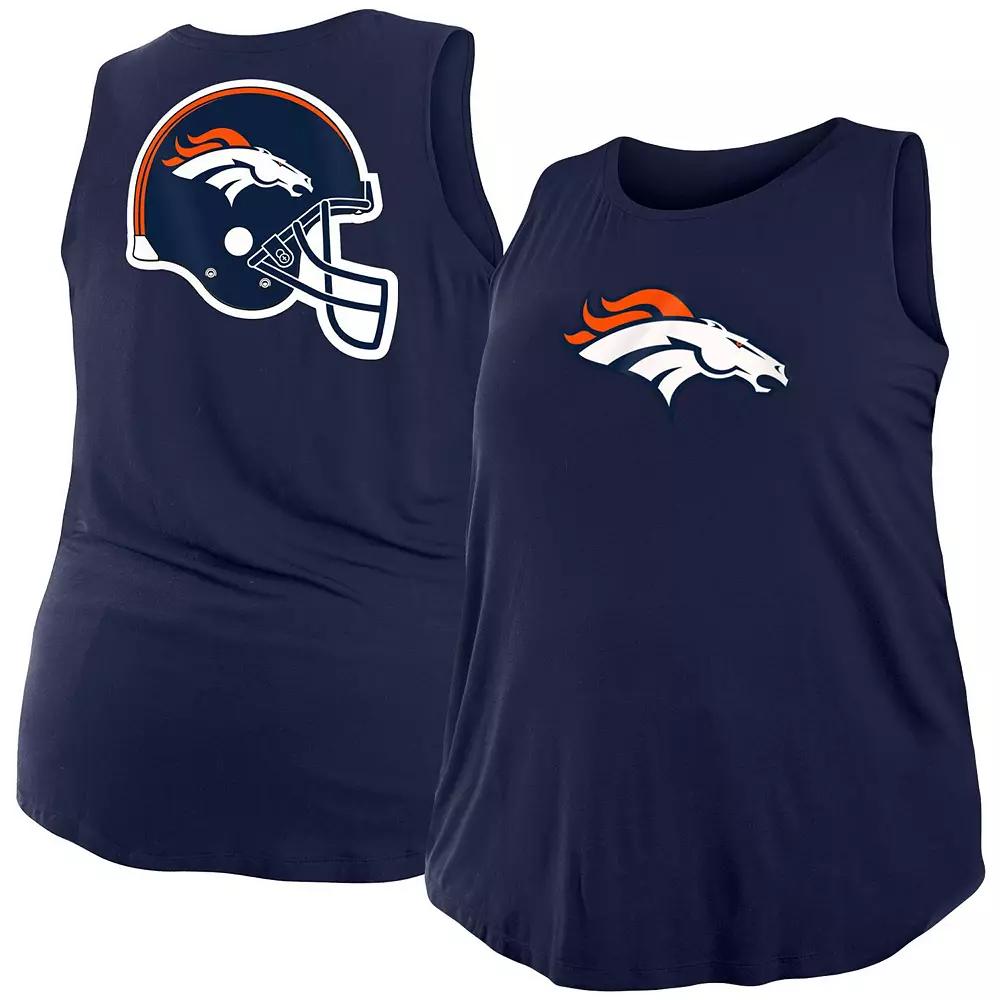 Women's New Era Navy Denver Broncos Plus Size Tank Top, Size: 4XL, Blue Product Image