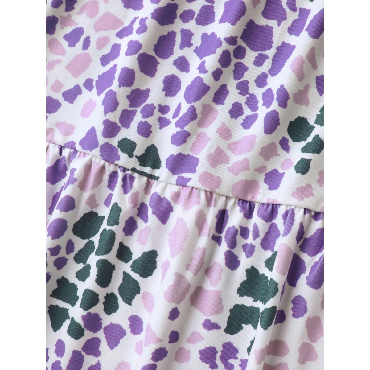 Plus Size Colorful Leopard Print Bust-Comfort Top Women Multicolor Gathered V-neck Elegant Tank Tops Camis BloomChic 18-20/2X Product Image