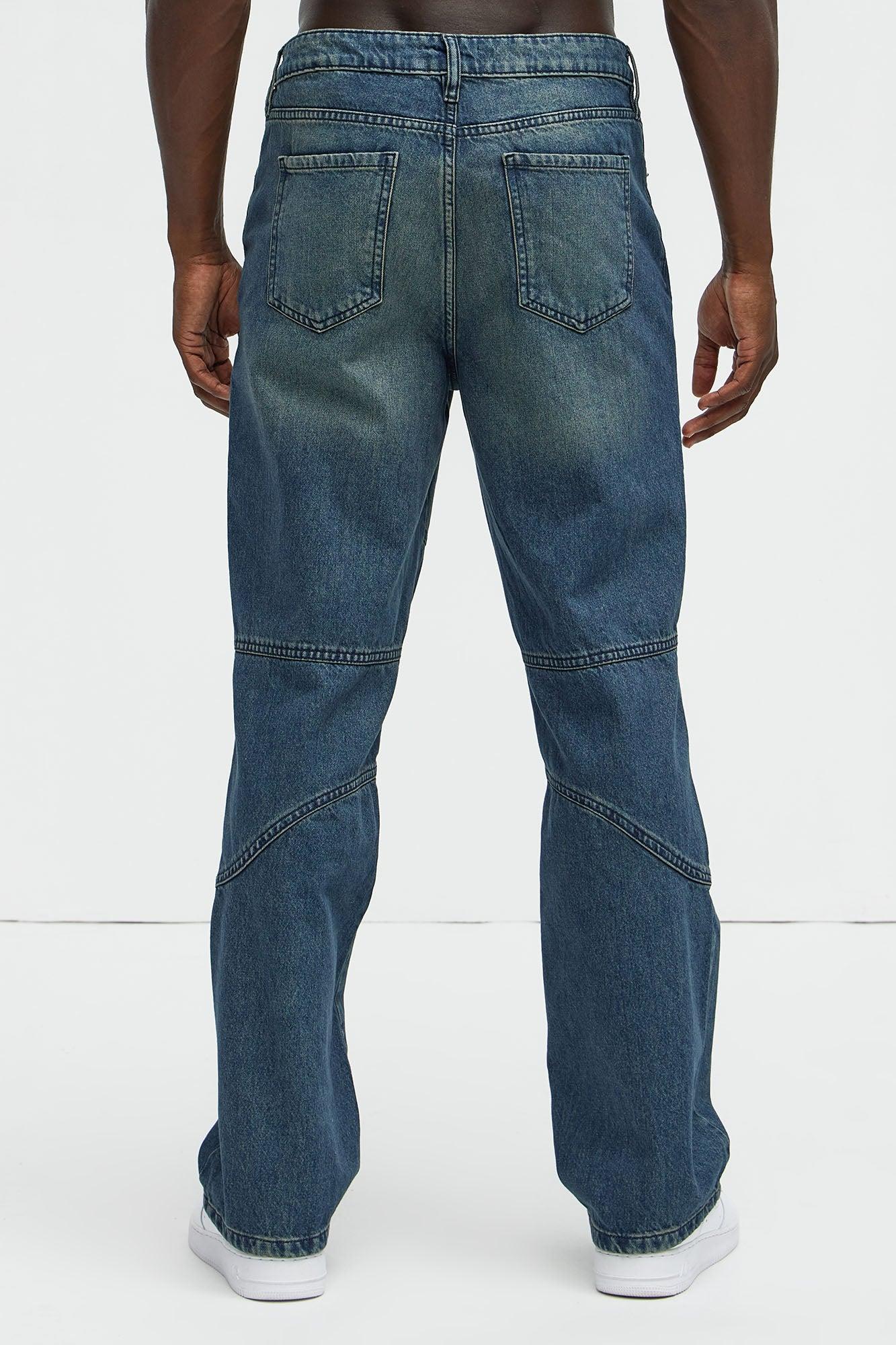 Taj Paneled Straight Jeans - Dark Wash Product Image