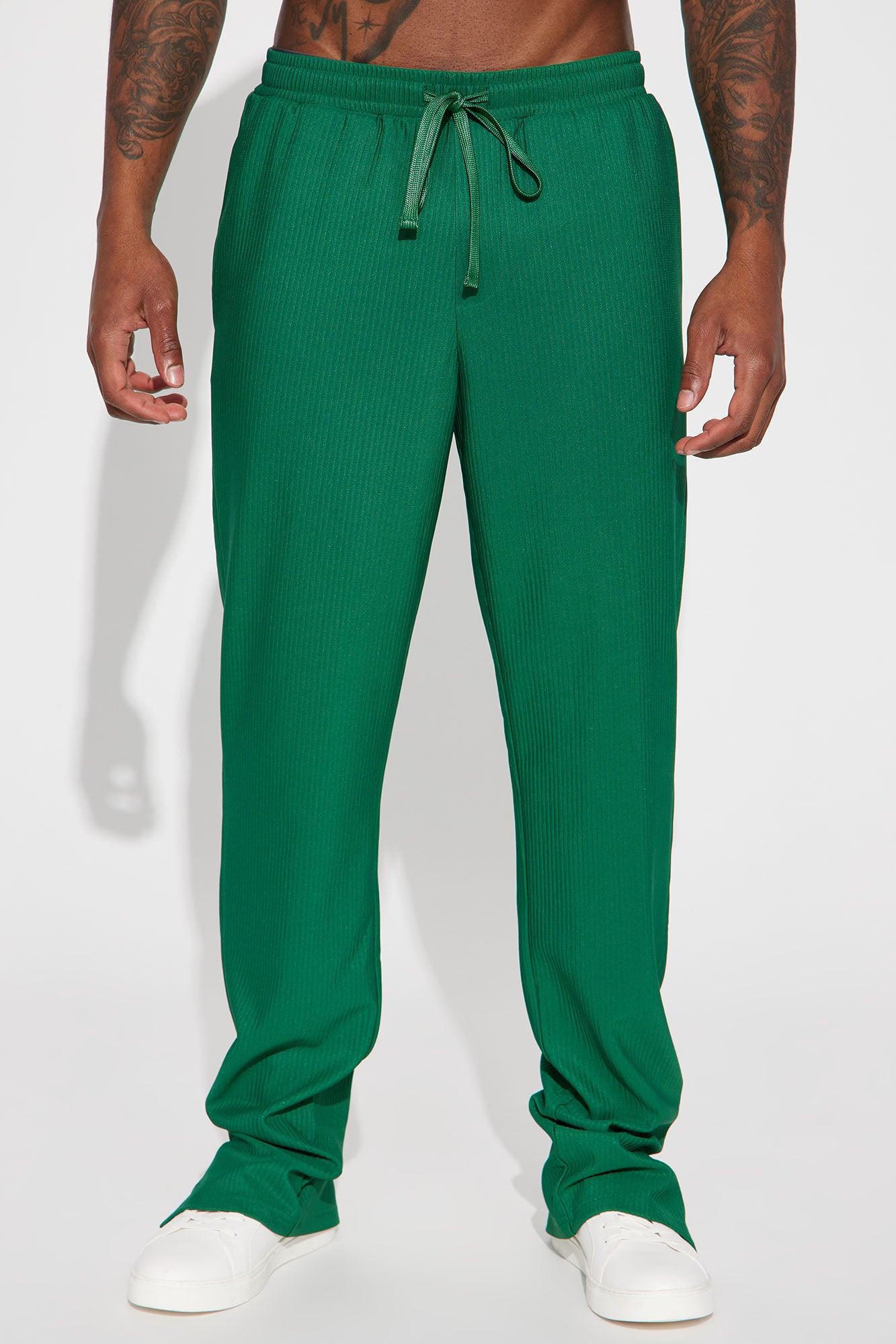 Show Up Slim Slit Pants - Green Product Image