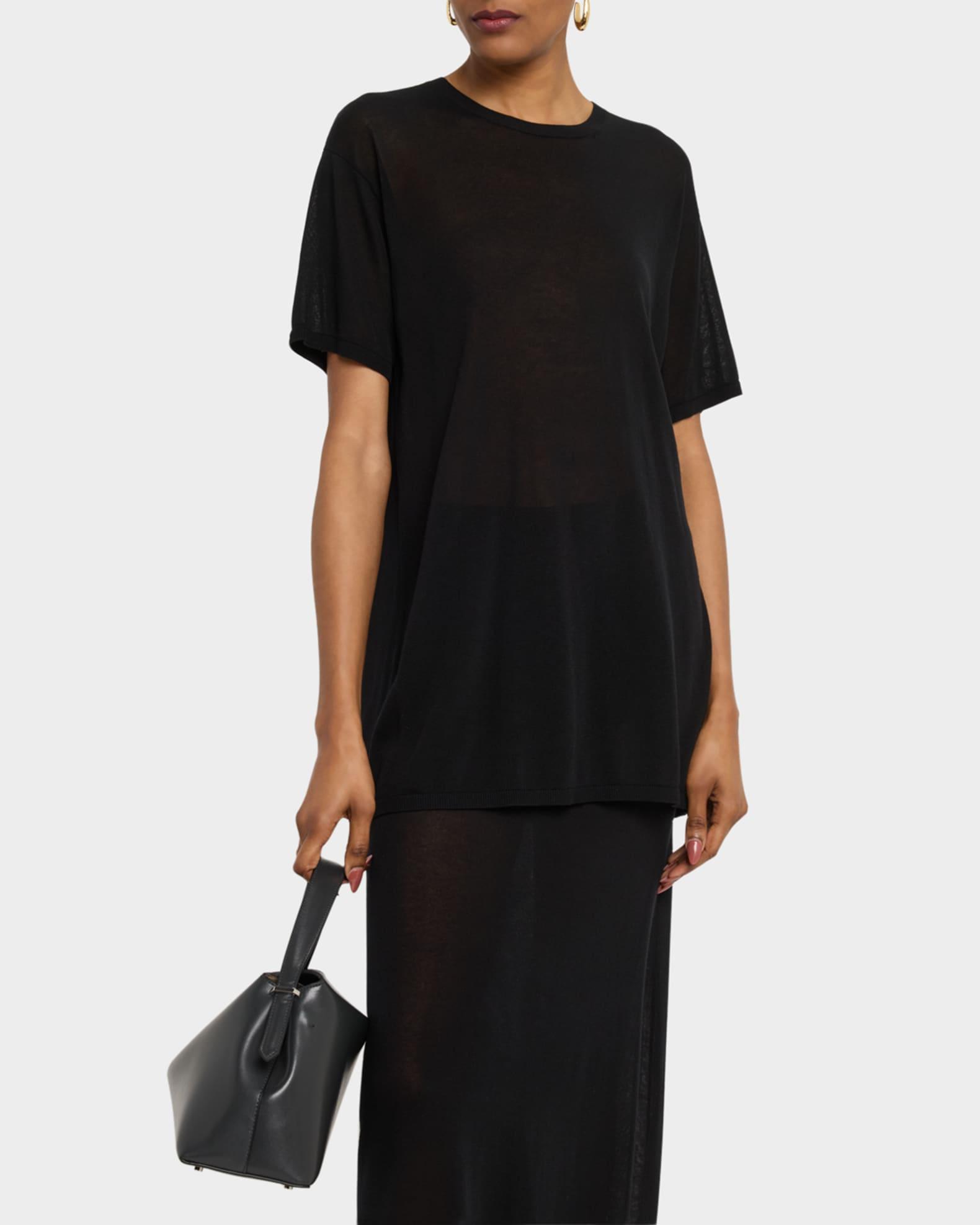 Cashmere-Blend Short-Sleeve Knit T-Shirt Product Image