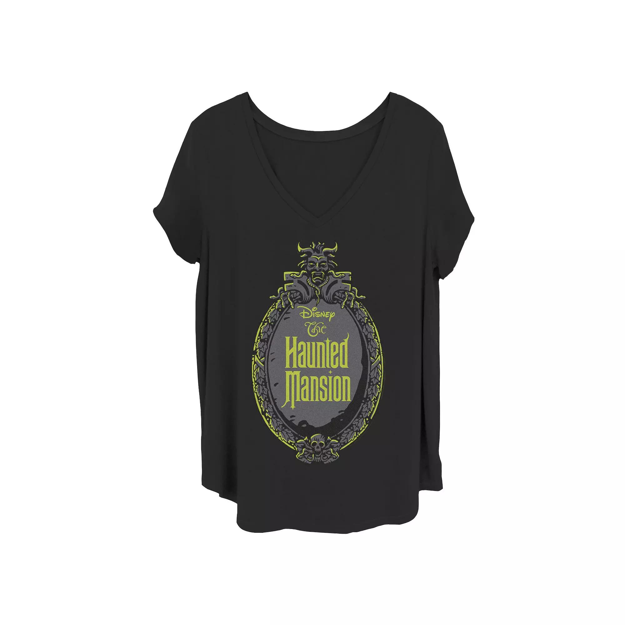 Disney's The Haunted Mansion Women's Mirror Frame V-Neck Tee, Girl's,  Product Image
