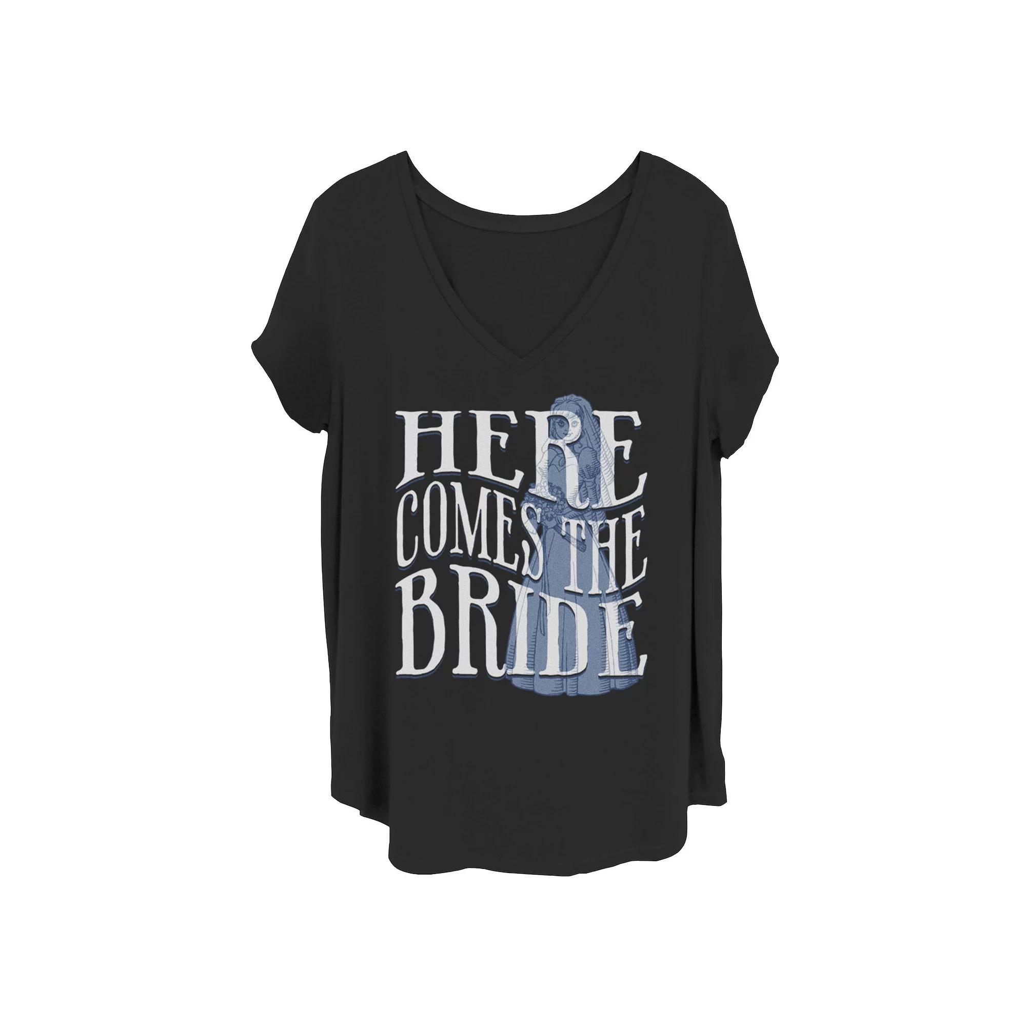 Disney's The Haunted Mansion Women's Here Comes The Bride V-Neck Tee, Girl's,  Product Image