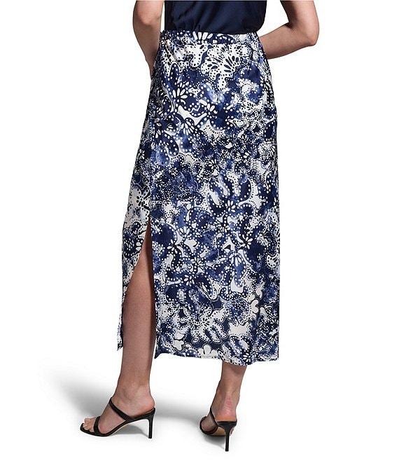 NIC + ZOE Twilight Blooms Stretch High Rise Silk Slip Skirt Product Image