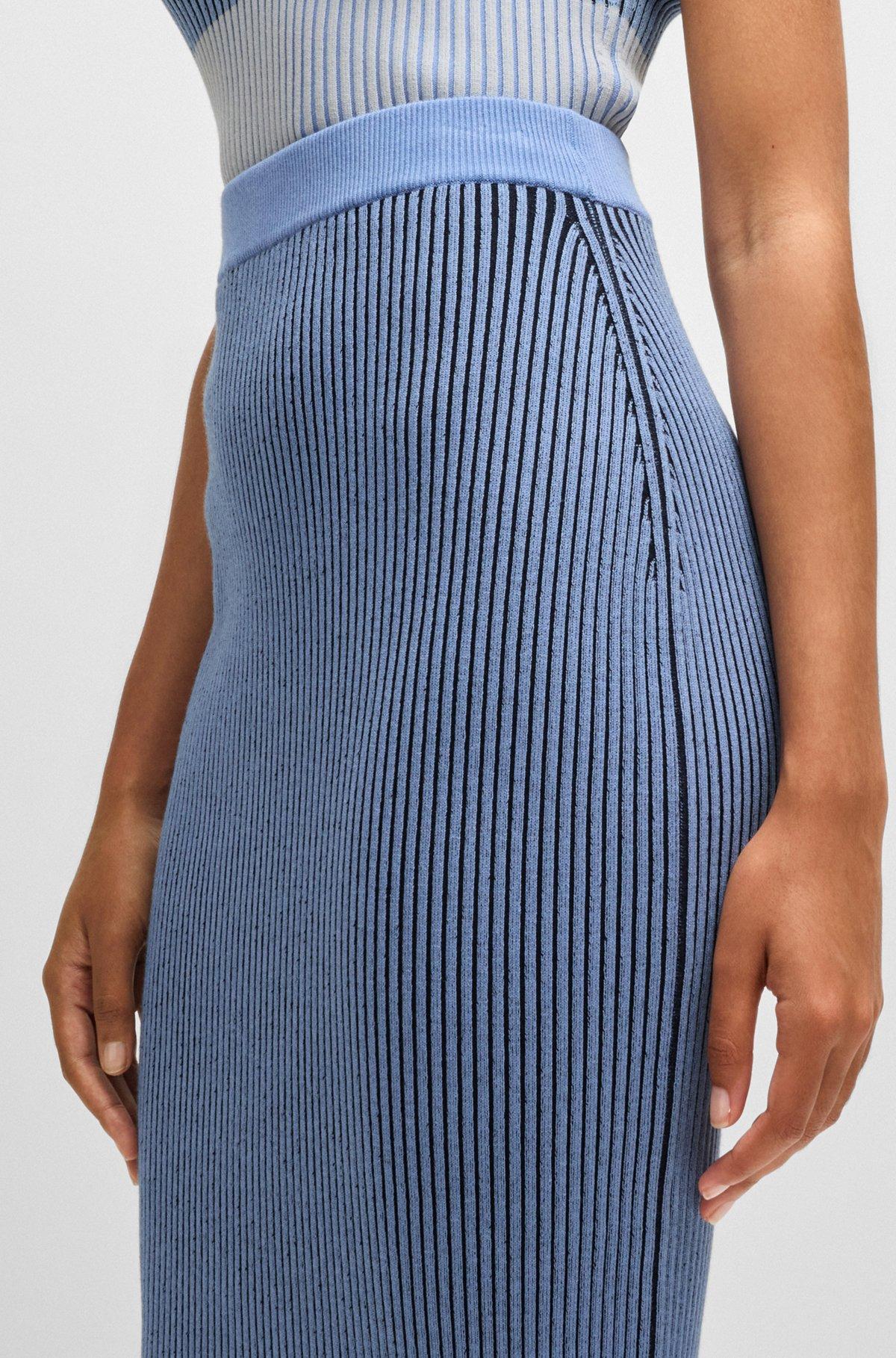 Knitted tube skirt with two-tone rib Product Image