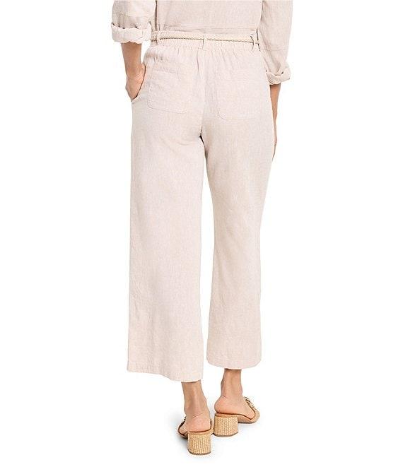 NIC + ZOE Rumba Linen Blend Rope Belt Wide Leg Ankle Pants Product Image