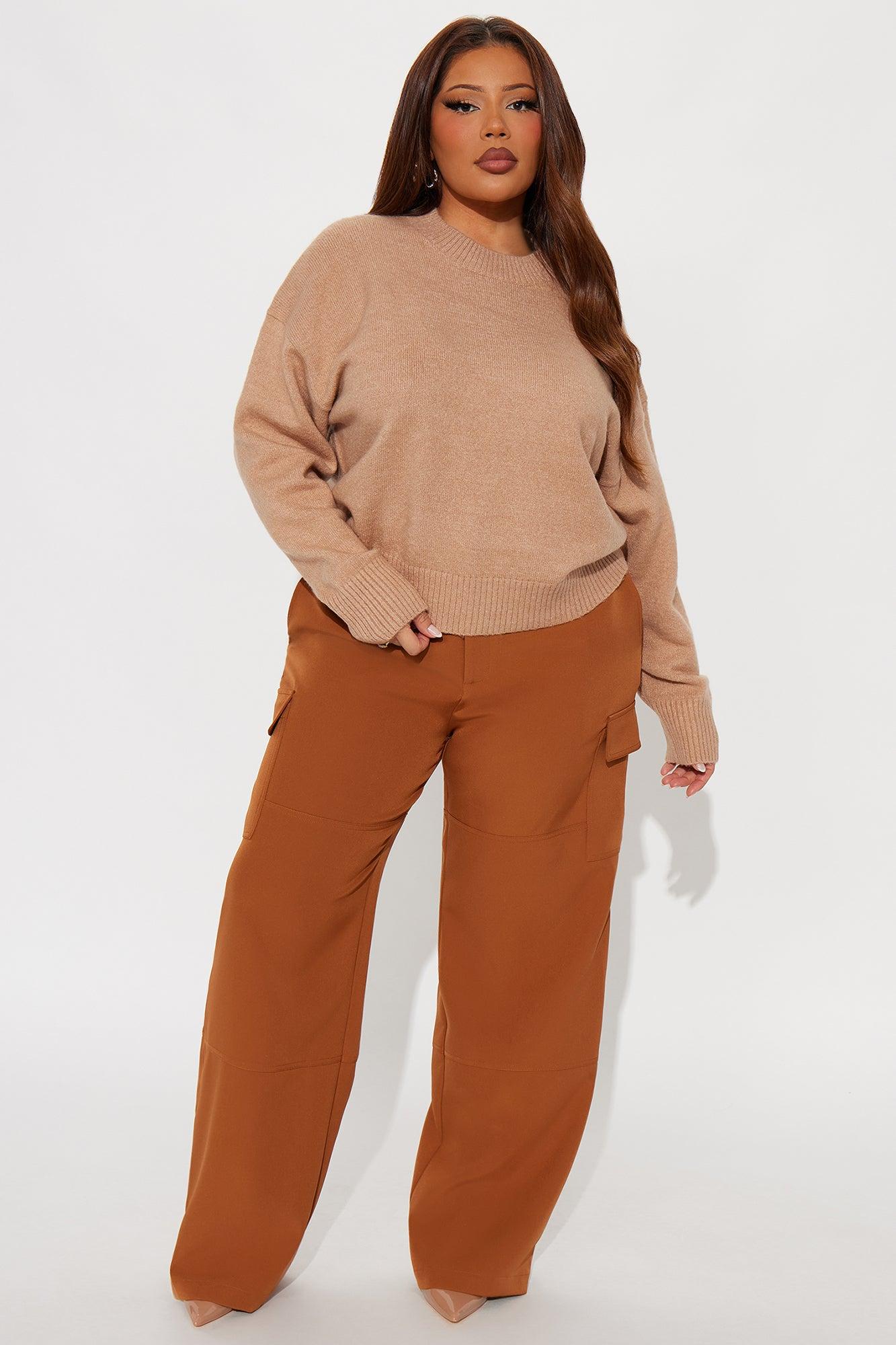 No Chill Wide Leg Cargo Pant 32″ - Cognac Female Product Image