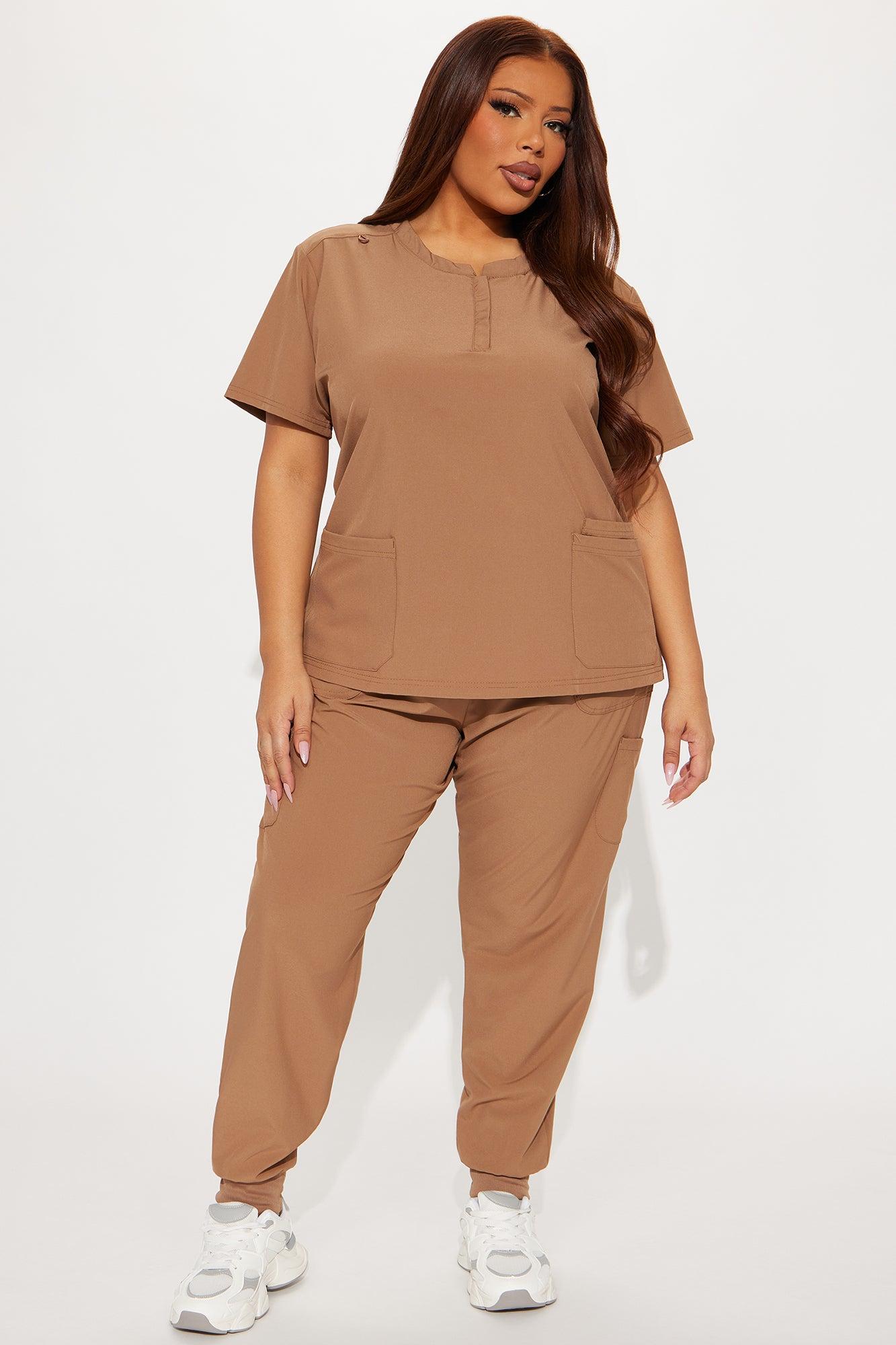 Daily Clock In 4 Way Stretch Uniform Scrub Jogger Set - Chocolate Product Image