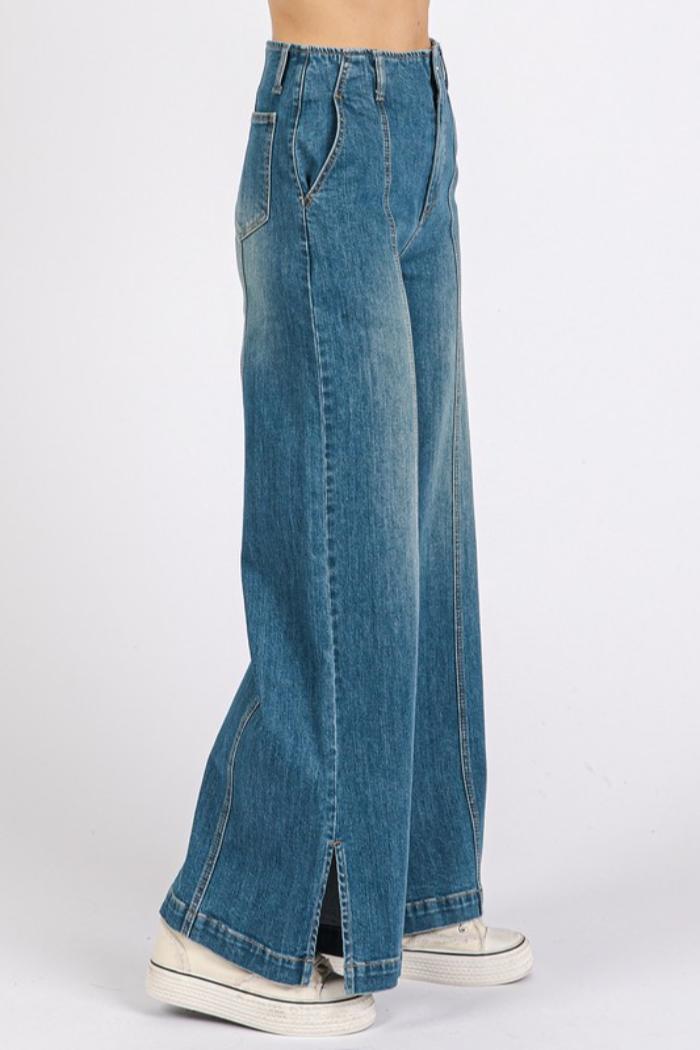 Wide Leg Denim Jeans Product Image