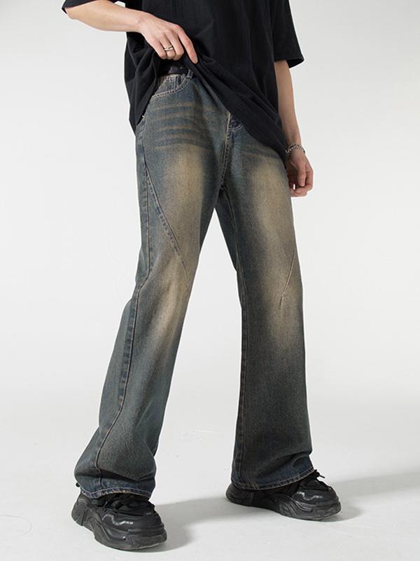 Retro Straight High Street Casual Loose Jeans Product Image